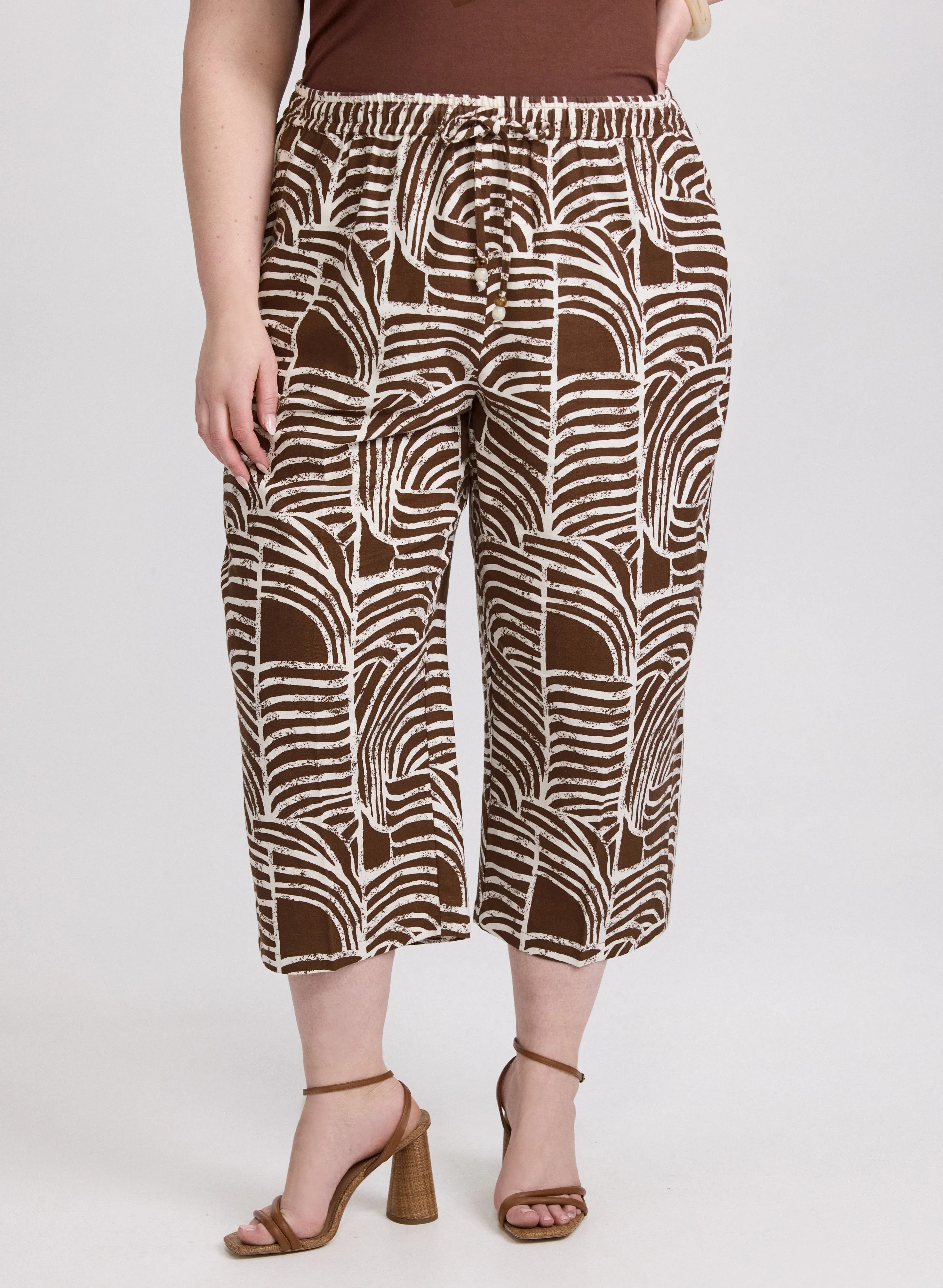 Abstract Linen-Blend Culottes sold by Laura