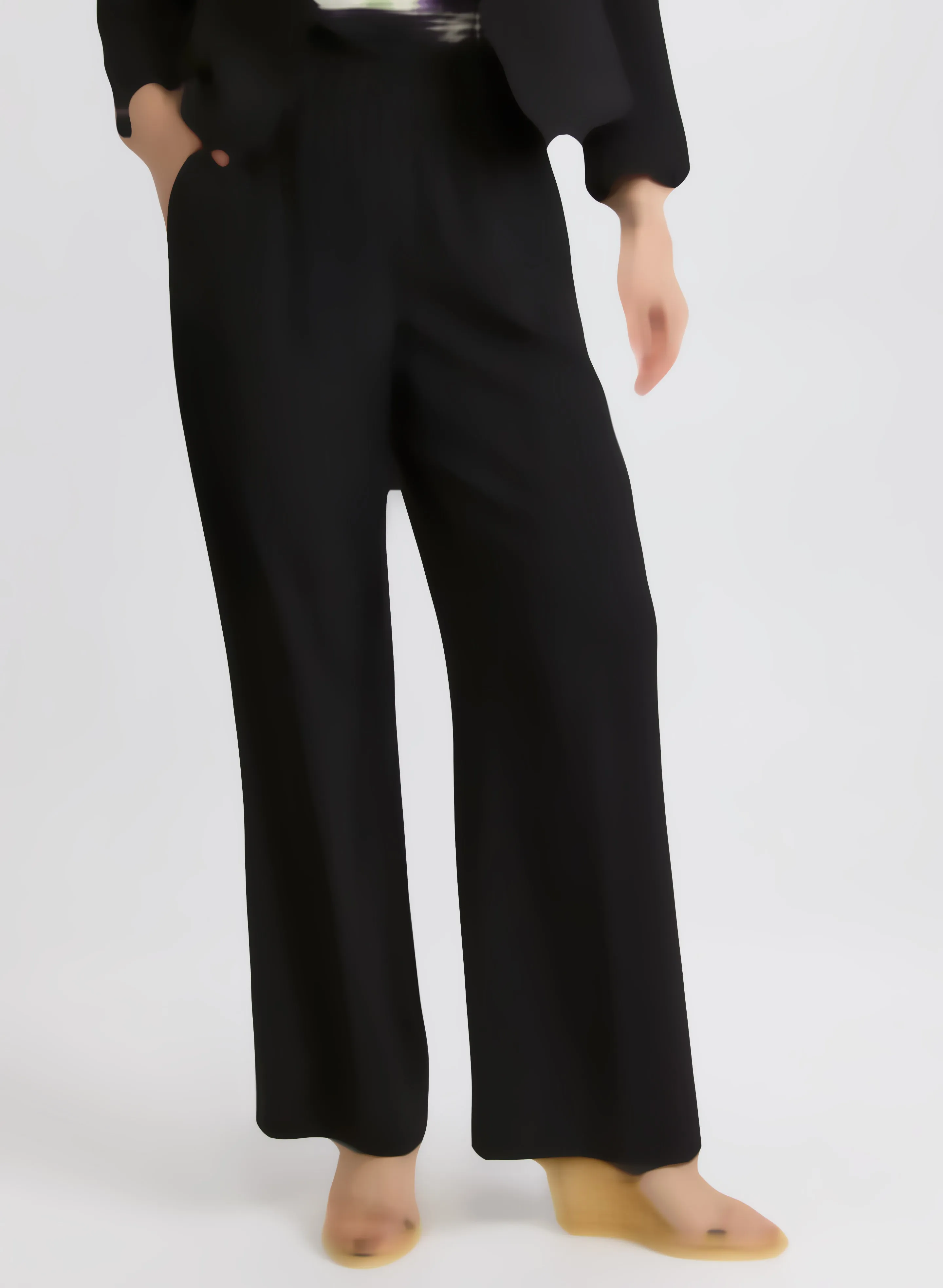 Pull-On Wide-Leg Pants sold by Laura