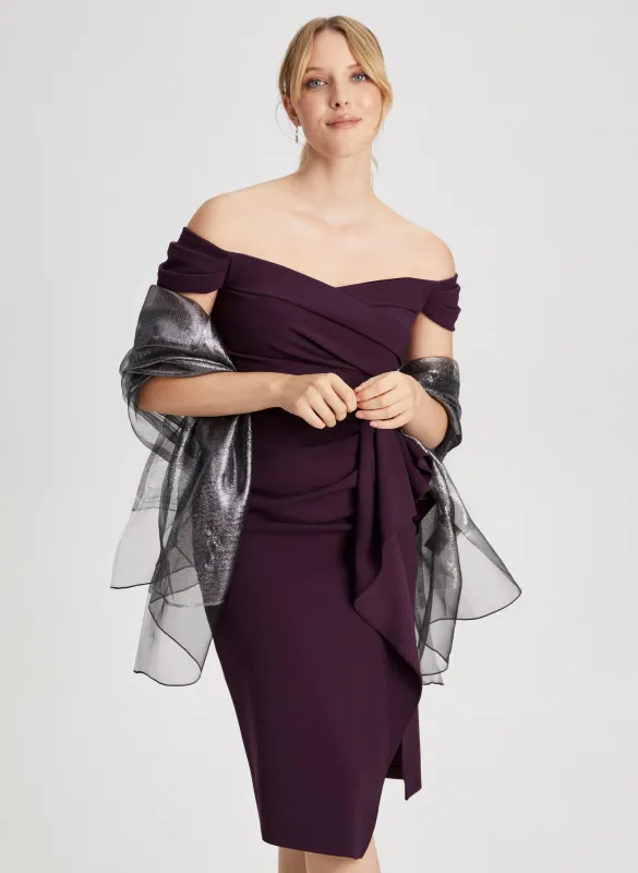 Glitter Organza Evening Wrap sold by Laura
