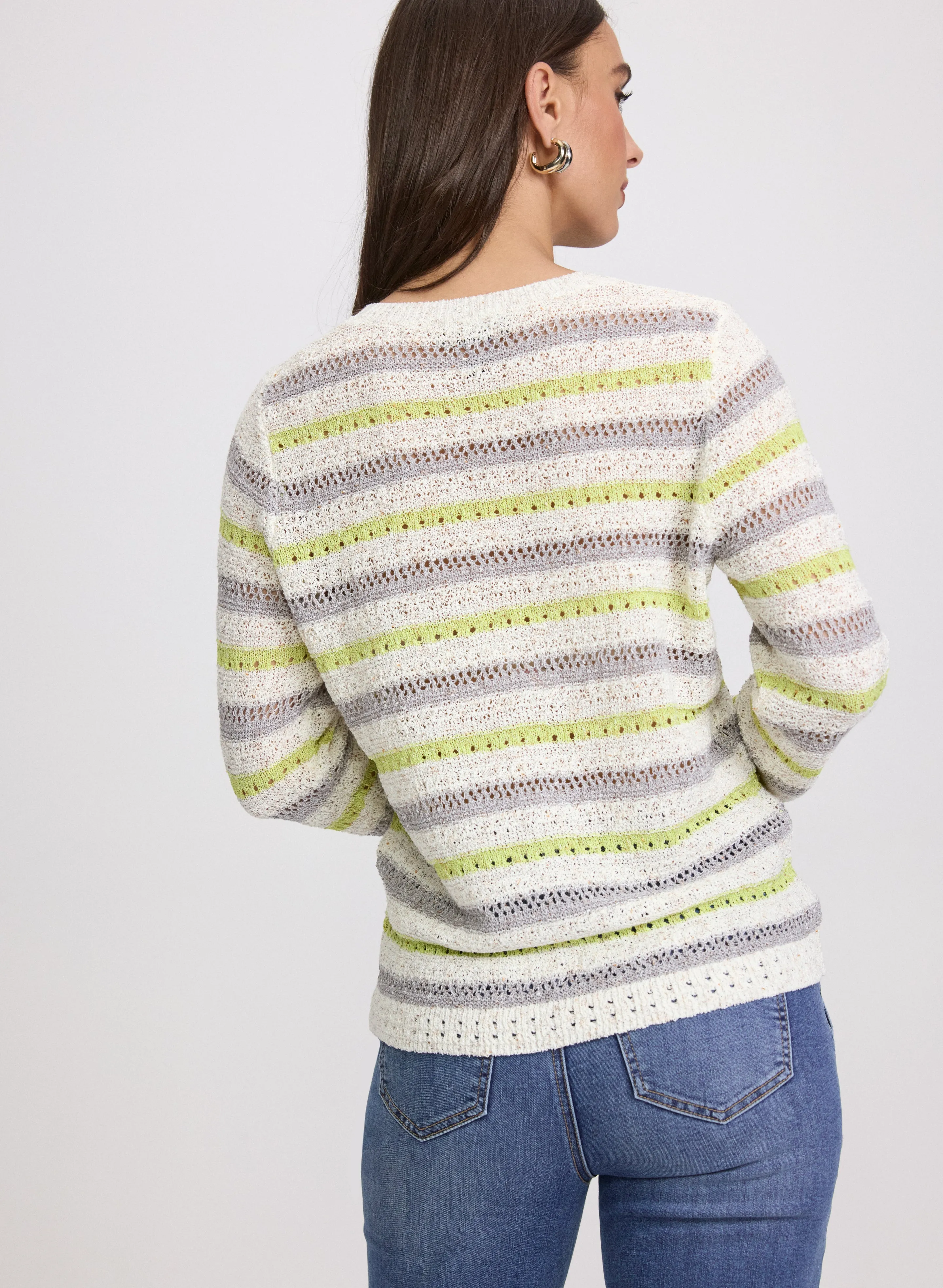 Striped Pointelle Knit Sweater sold by Laura product image thumbnail 4