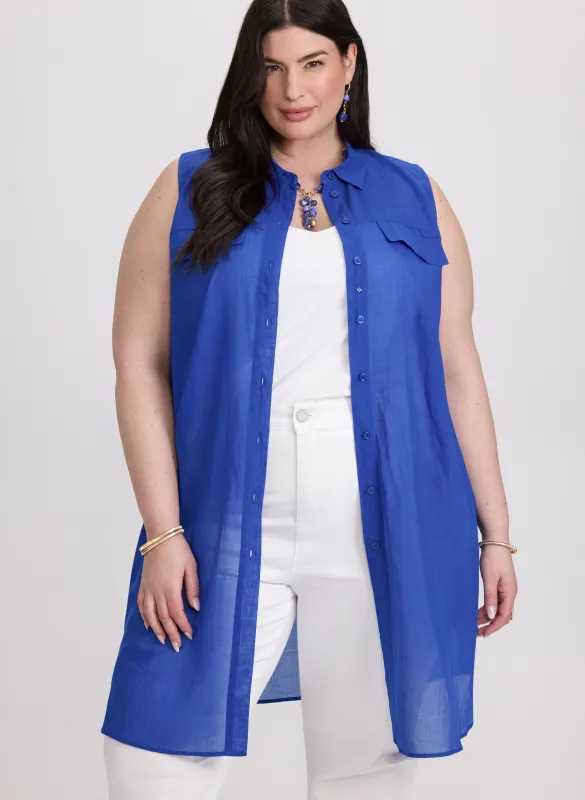 Button-Down Cotton Voile Blouse sold by Laura