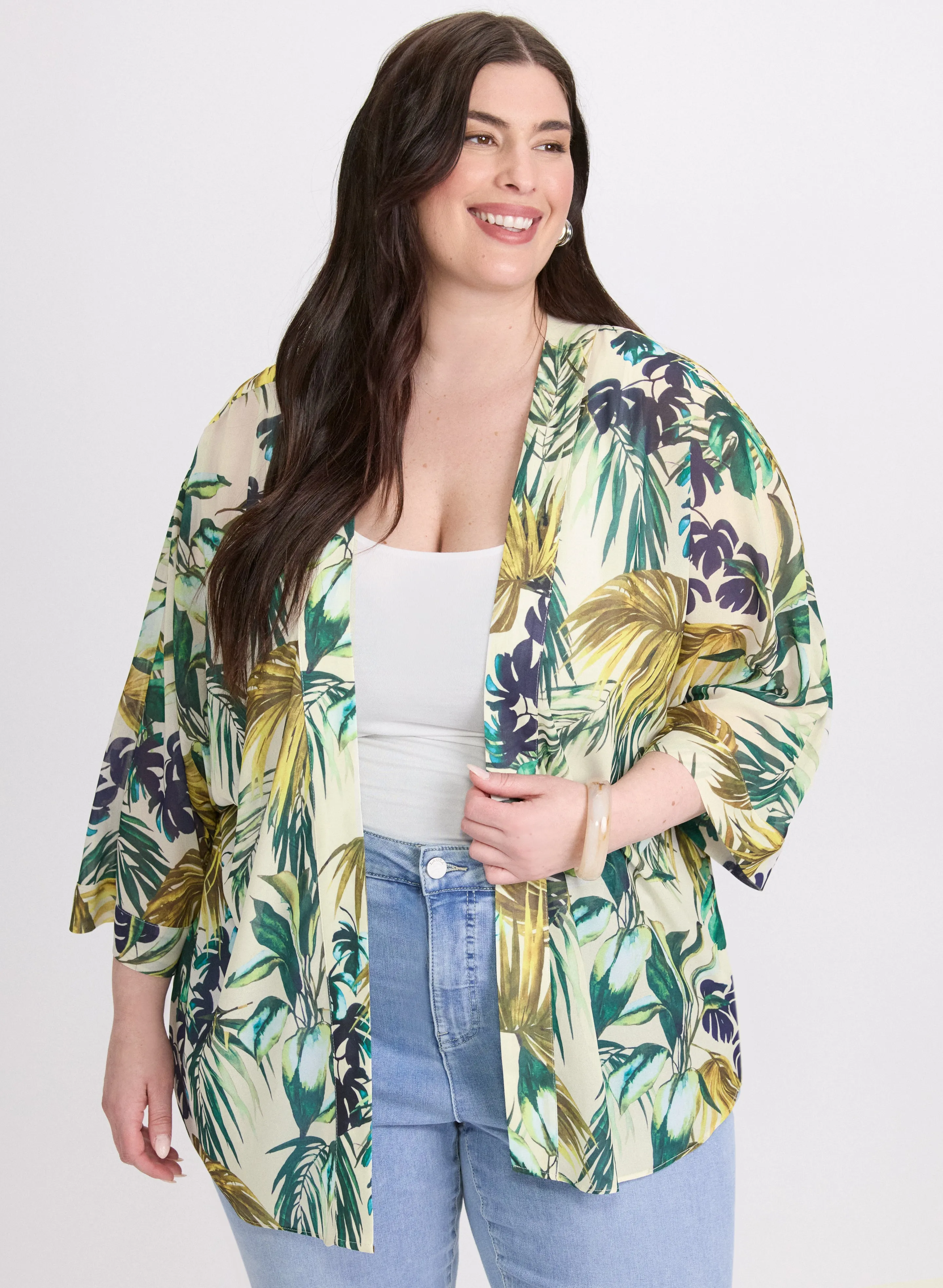 Palm Print Open Blouse sold by Laura