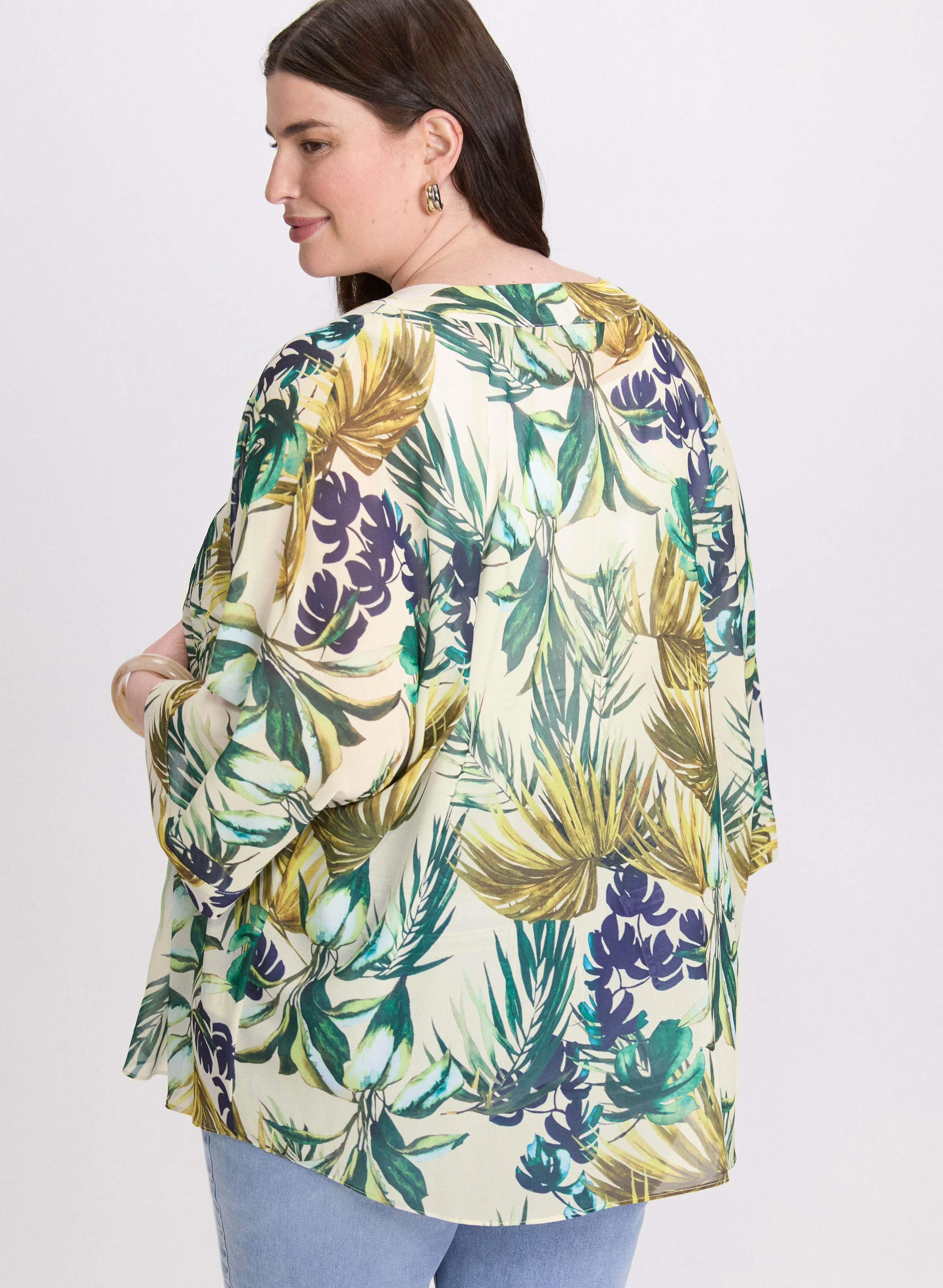 Palm Print Open Blouse sold by Laura product image thumbnail 3