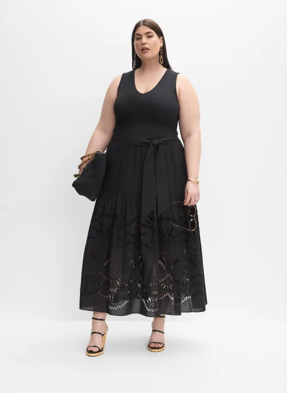 Melanie Lyne - Embroidered Cotton Maxi Dress sold by Laura