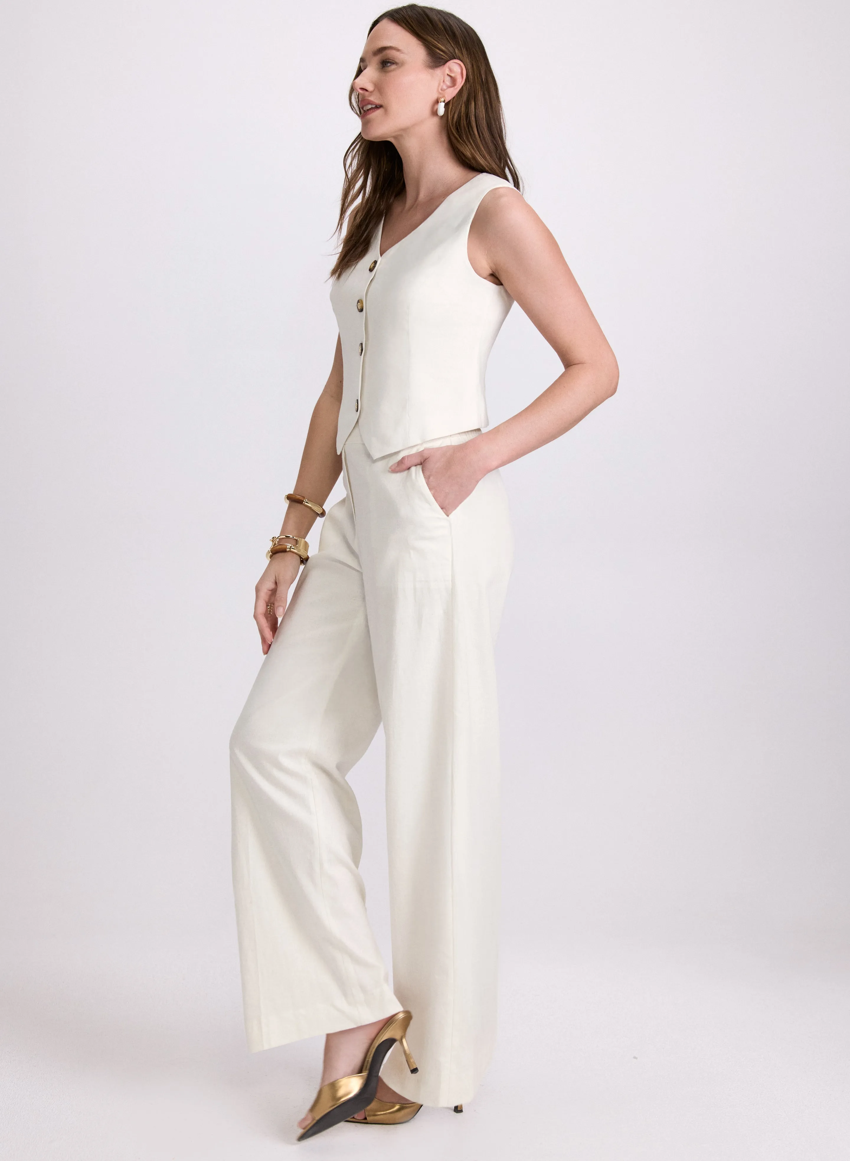 Olivia Linen-Blend Wide-Leg Pants sold by Laura product image thumbnail 4
