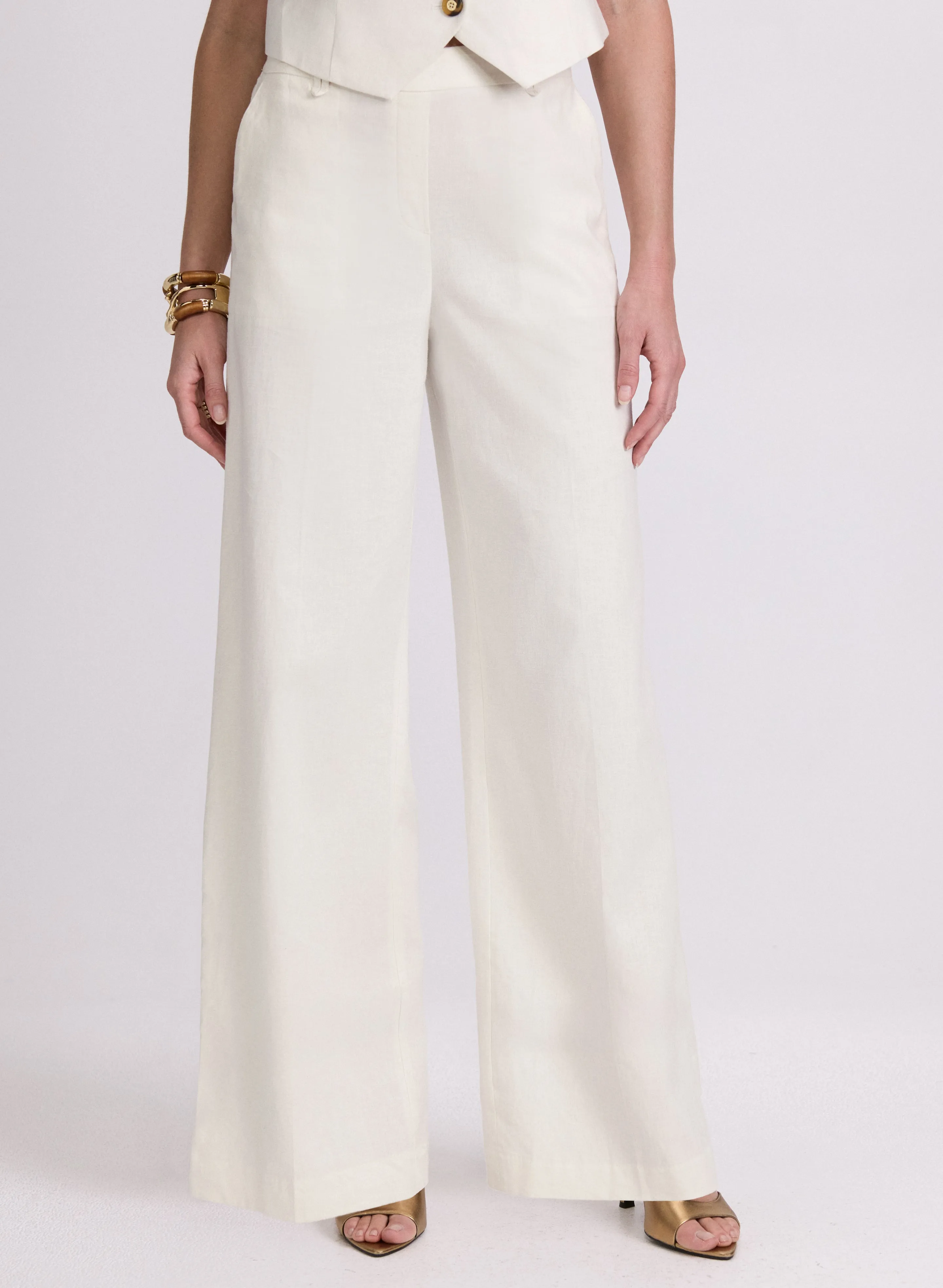 Olivia Linen-Blend Wide-Leg Pants sold by Laura