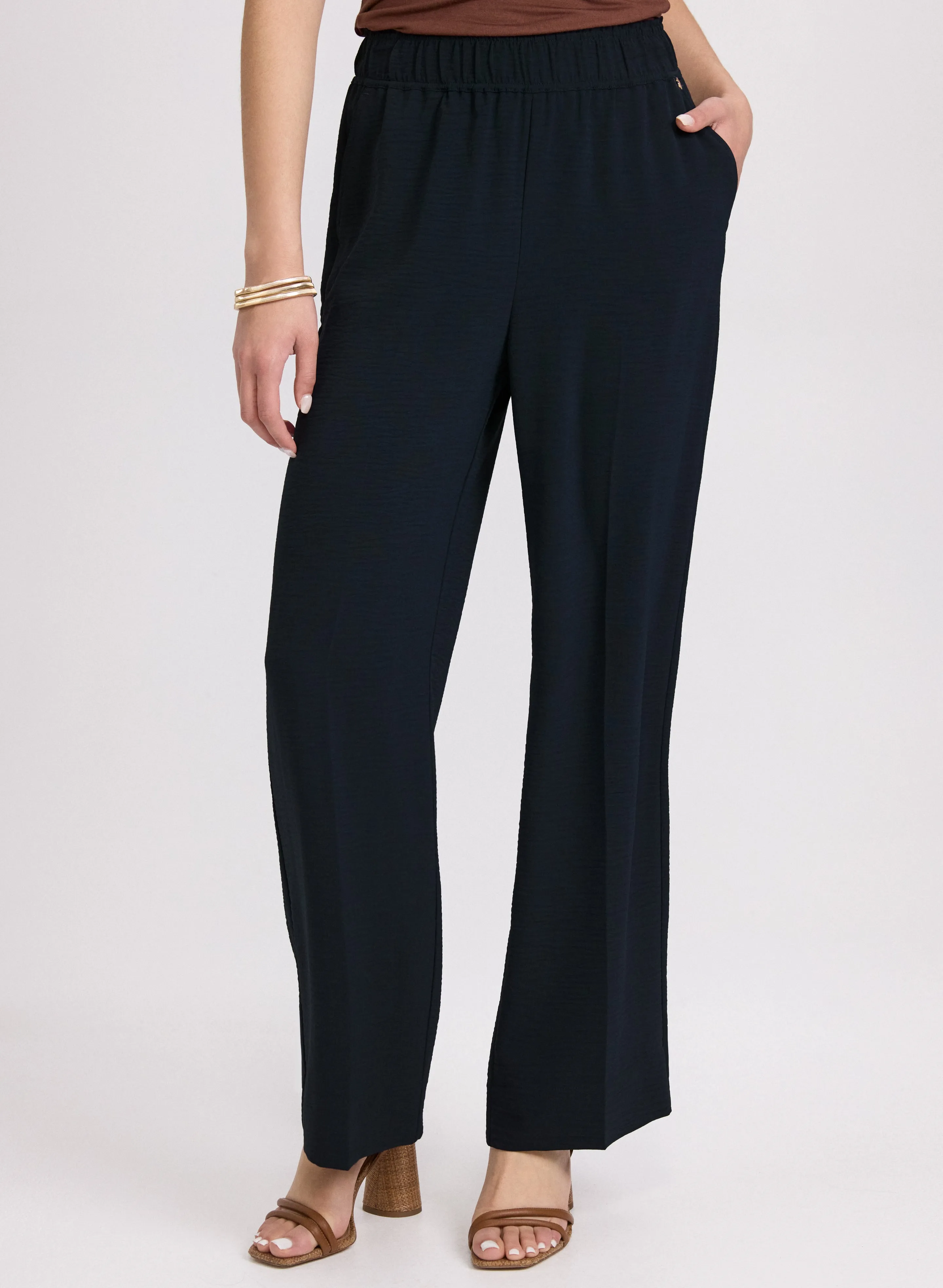 Pull-On Wide-Leg Pants sold by Laura