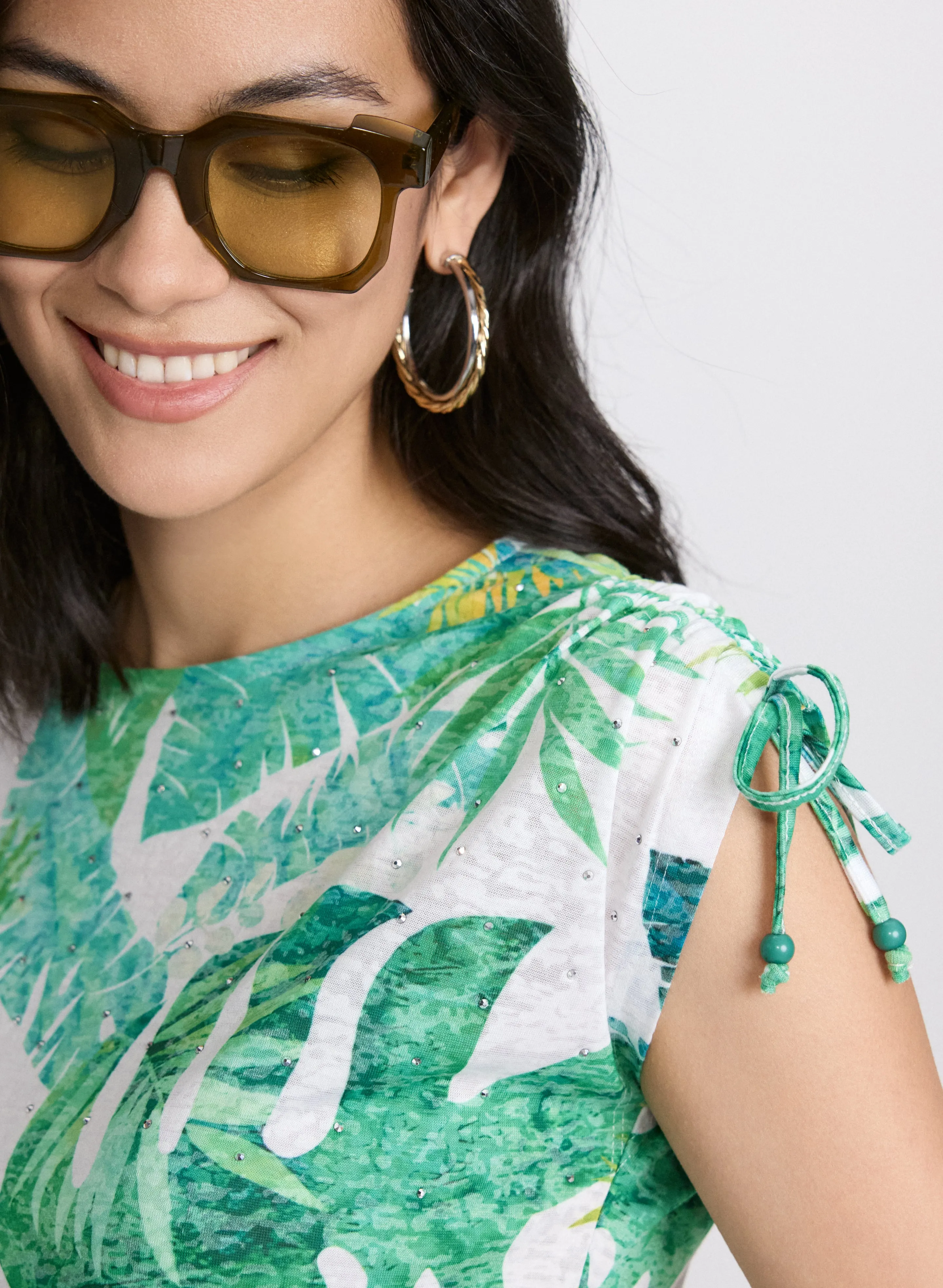 Embellished Palm Print T-Shirt sold by Laura product image thumbnail 5