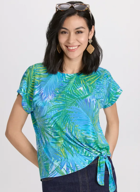 Palm Leaf Print Top sold by Laura