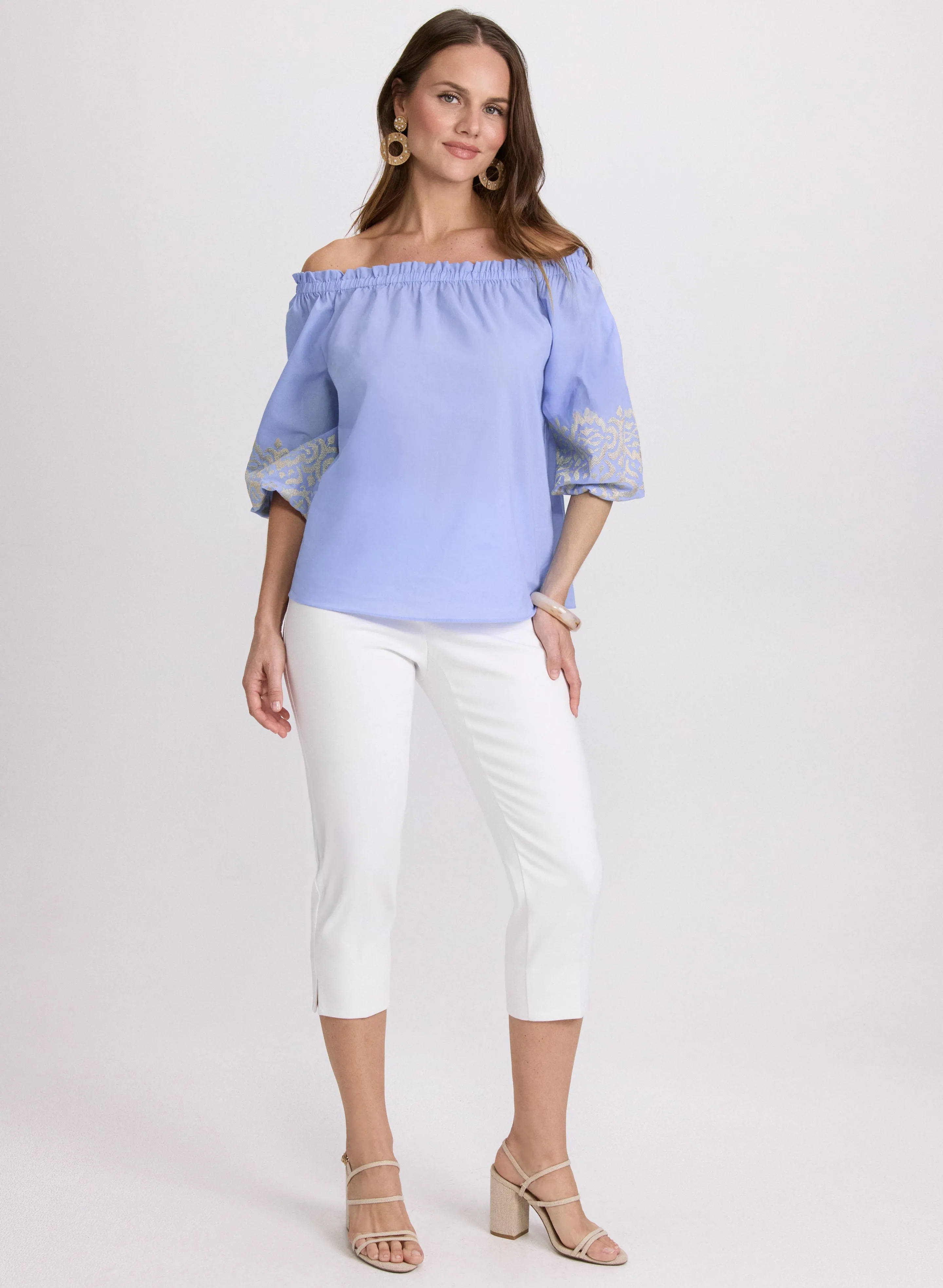 Embroidered Off-Shoulder Blouse sold by Laura product image thumbnail 4
