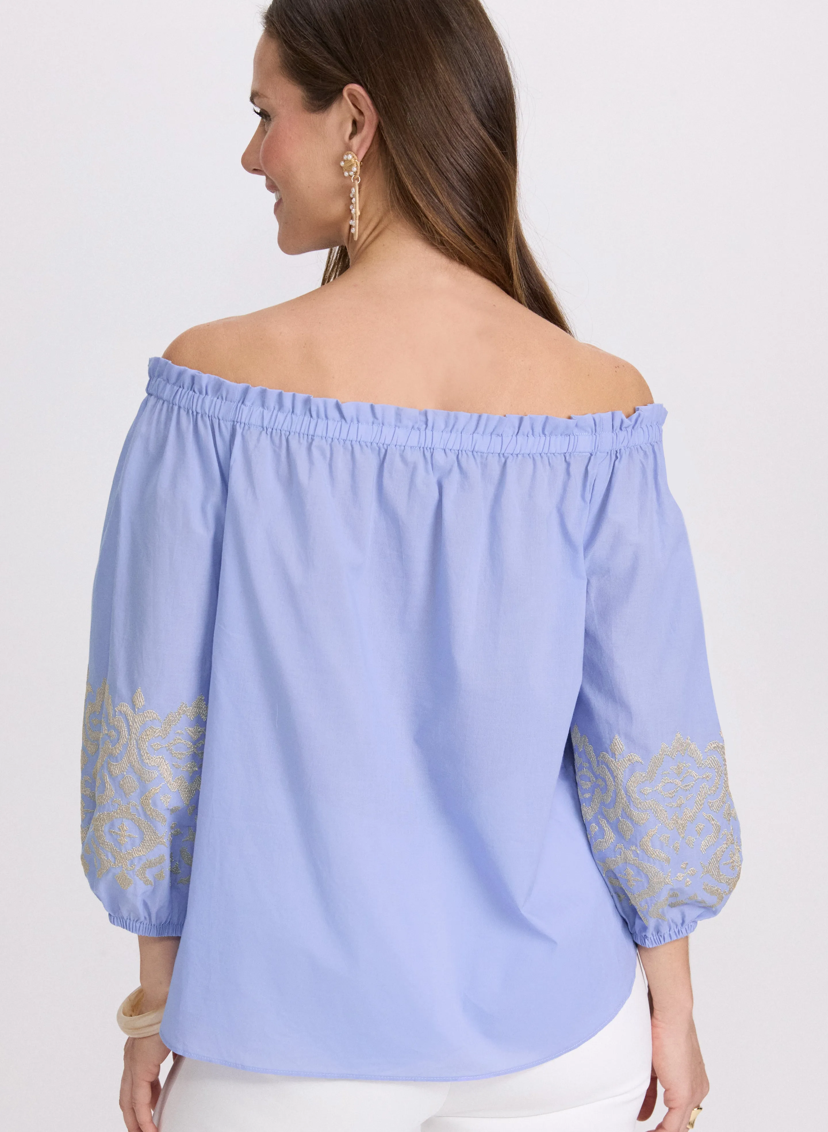 Embroidered Off-Shoulder Blouse sold by Laura product image thumbnail 3