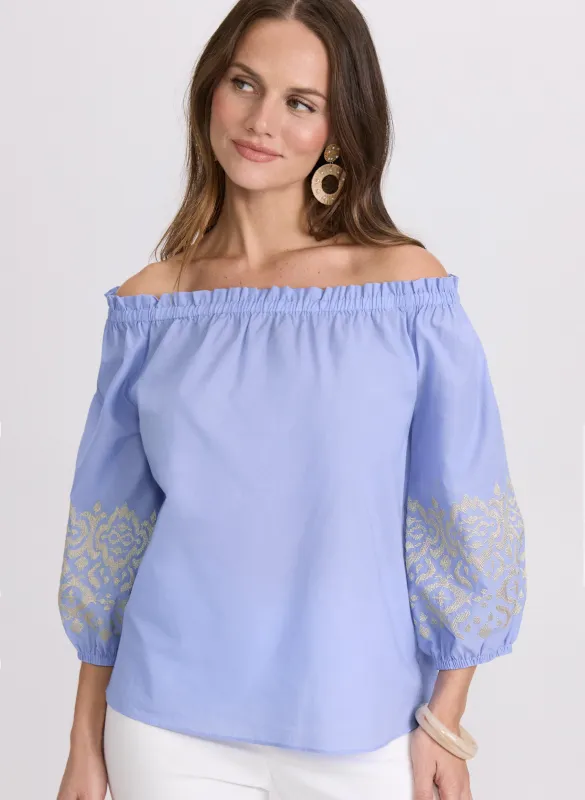 Embroidered Off-Shoulder Blouse sold by Laura