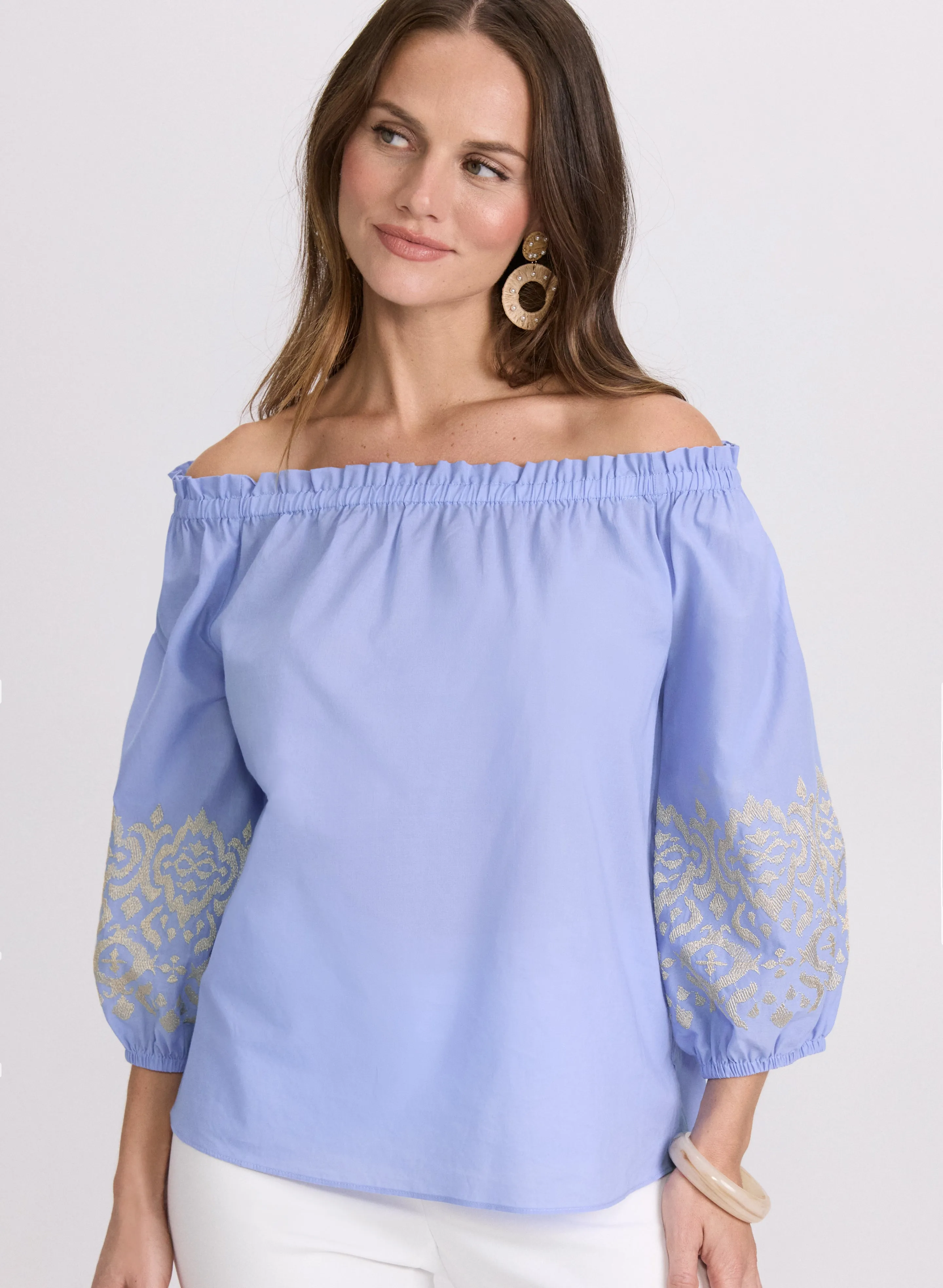 Embroidered Off-Shoulder Blouse sold by Laura