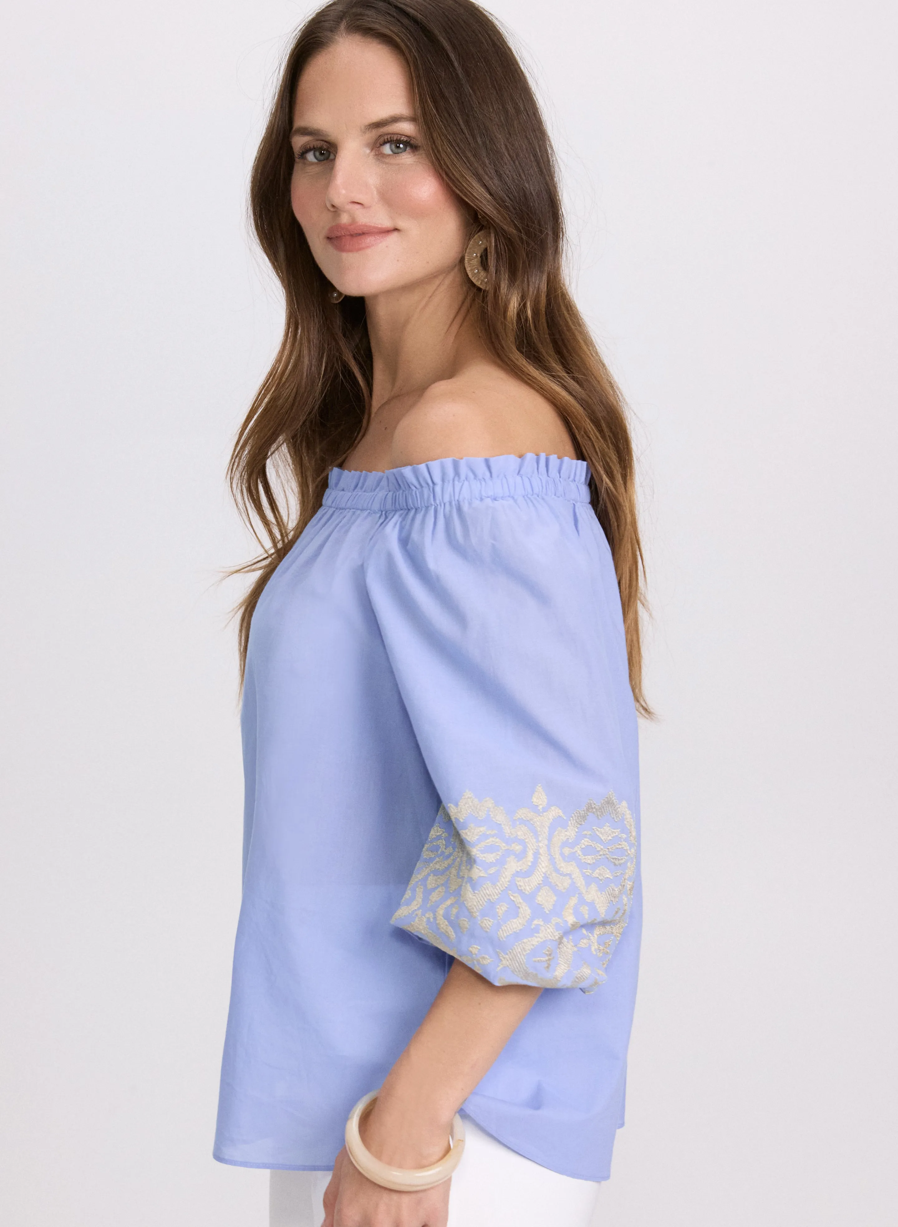 Embroidered Off-Shoulder Blouse sold by Laura product image thumbnail 2