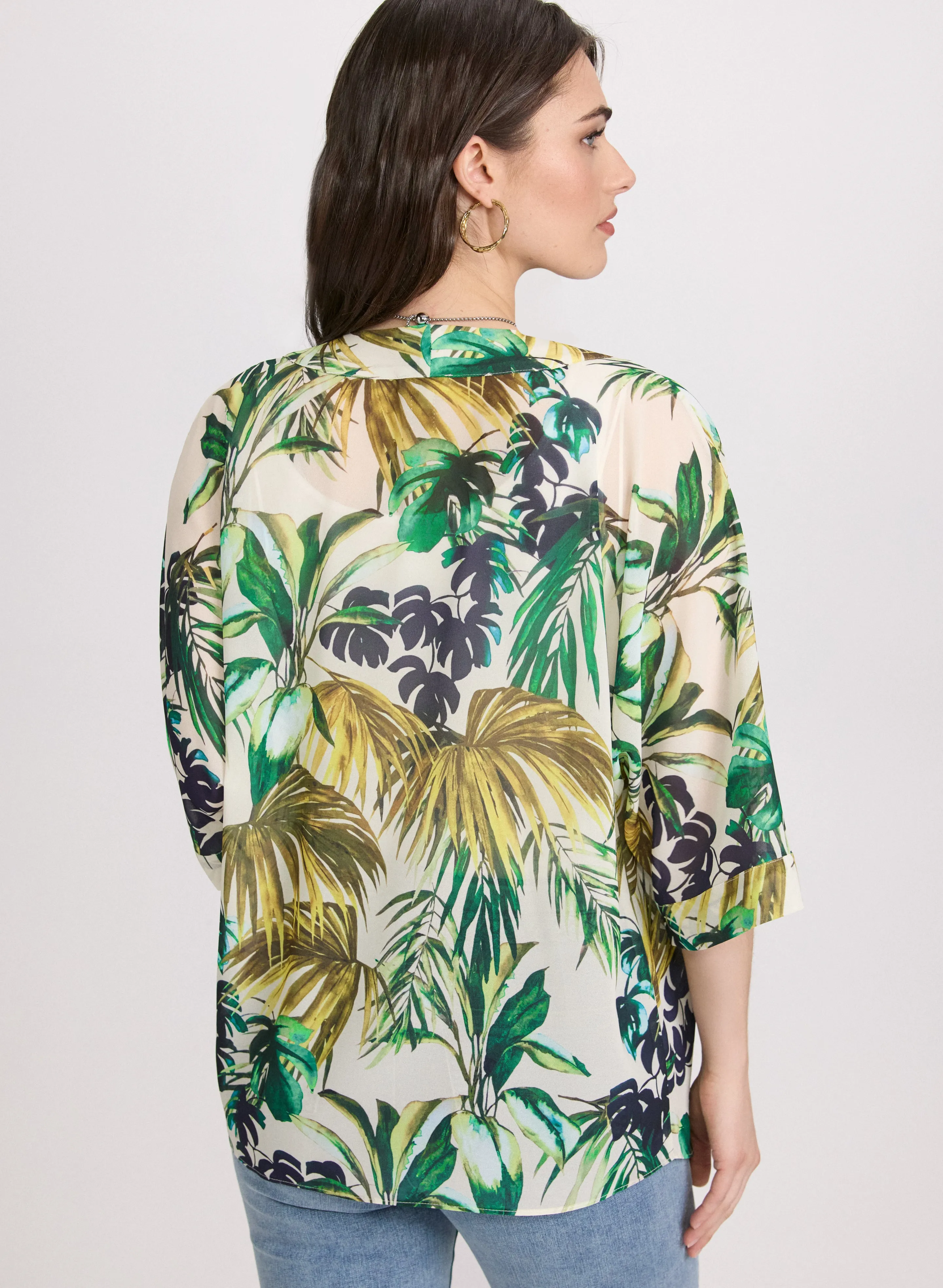 Tropical Open-Front Blouse sold by Laura product image thumbnail 3
