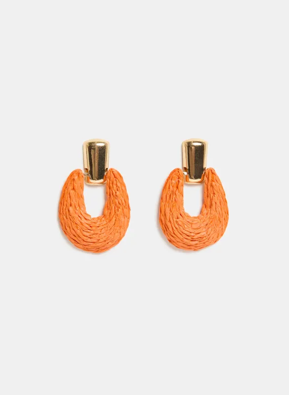 Raffia Drop Earrings sold by Laura