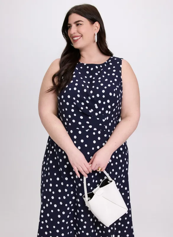 Ruched Waist Polka Dot Dress sold by Laura