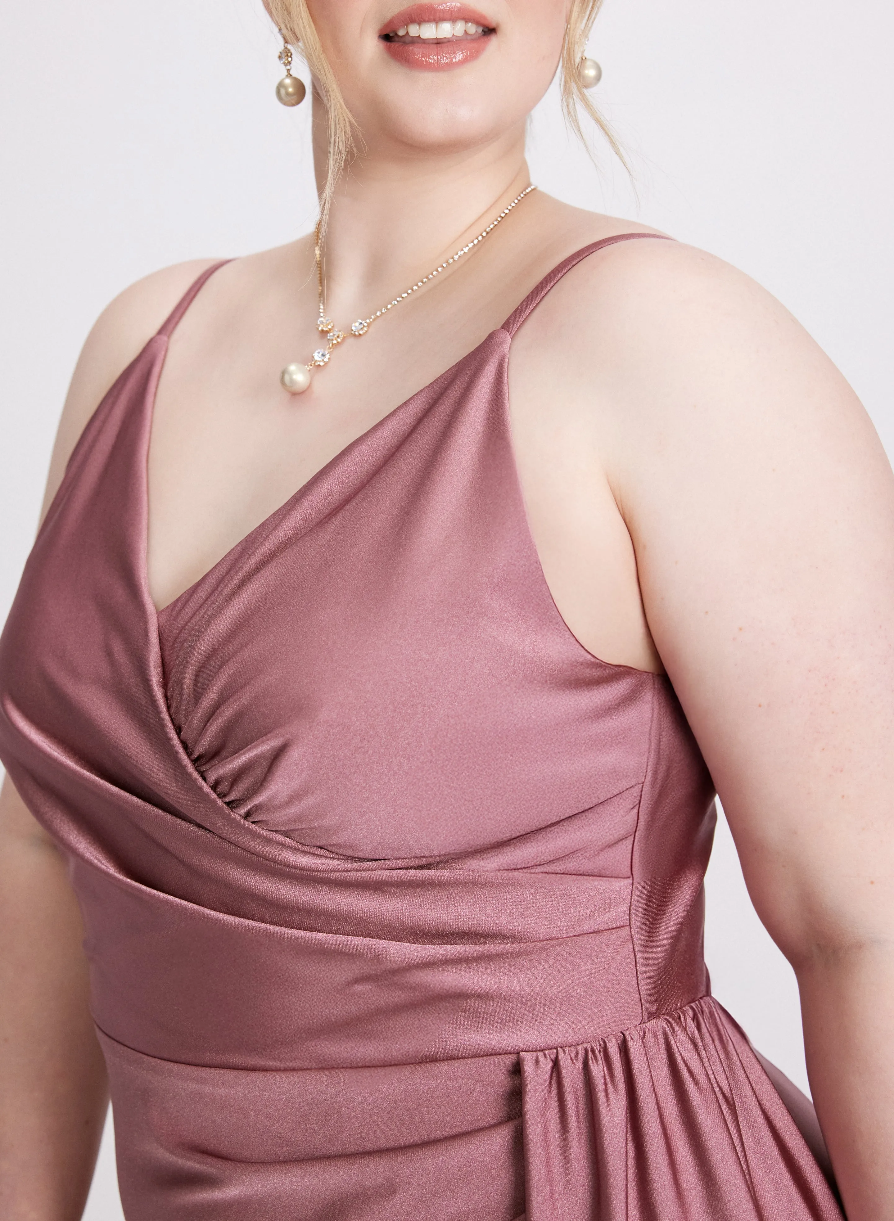 Flounced Front Satin Dress sold by Laura product image thumbnail 5