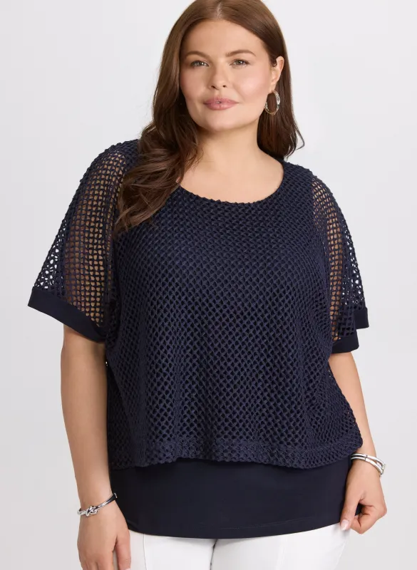 Short Sleeve Crochet Top sold by Laura