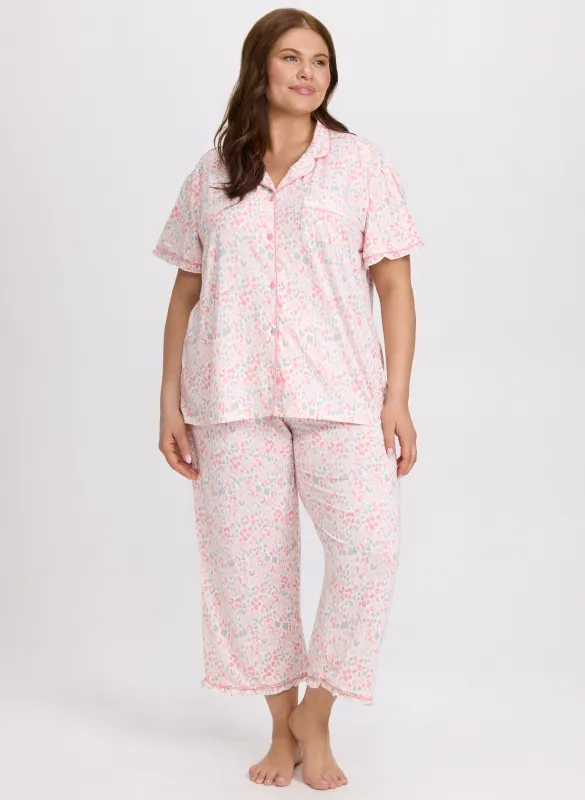 Mixed Animal Print Pyjama Set sold by Laura