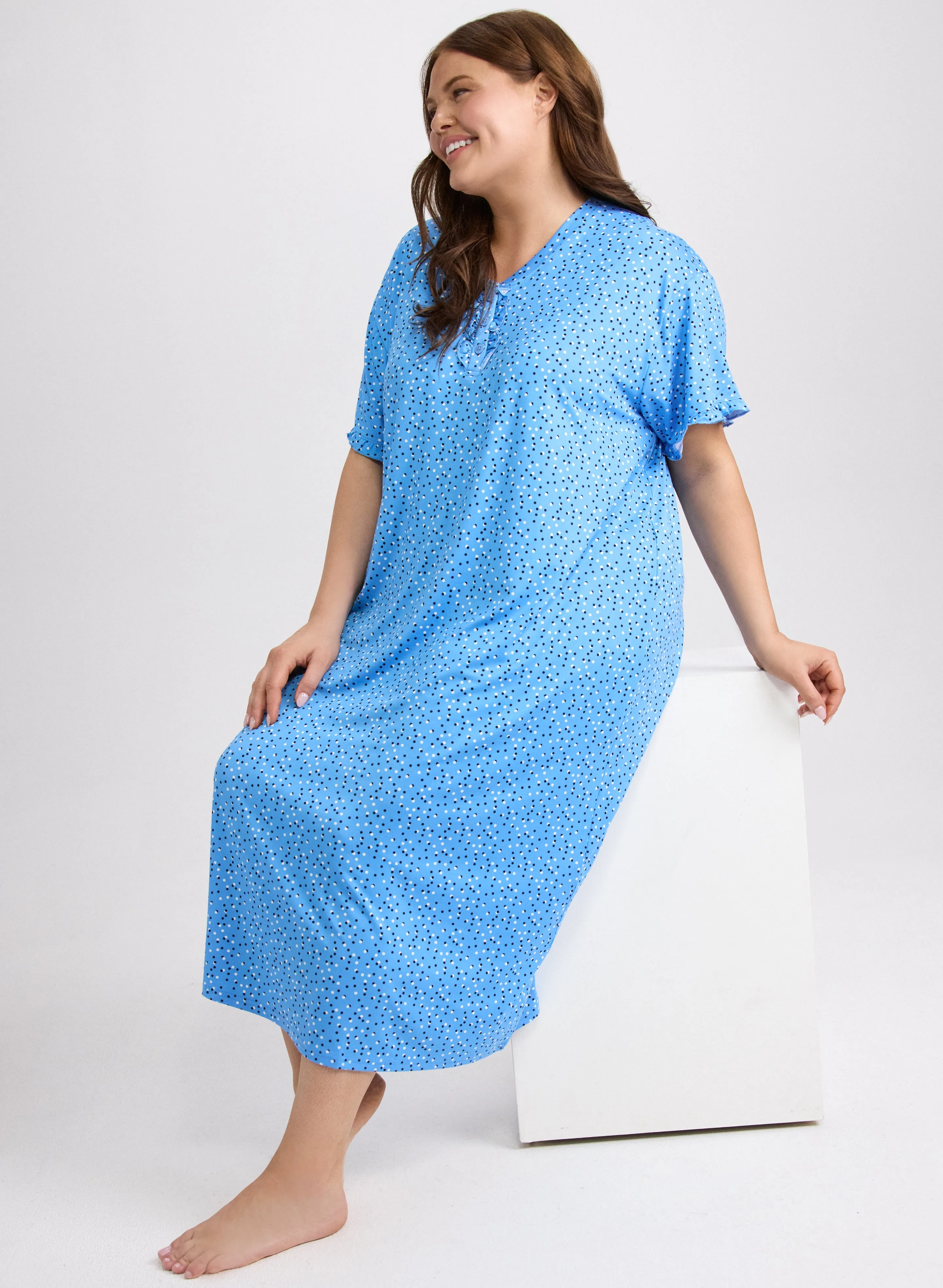 Dot Print Nightgown sold by Laura product image thumbnail 2