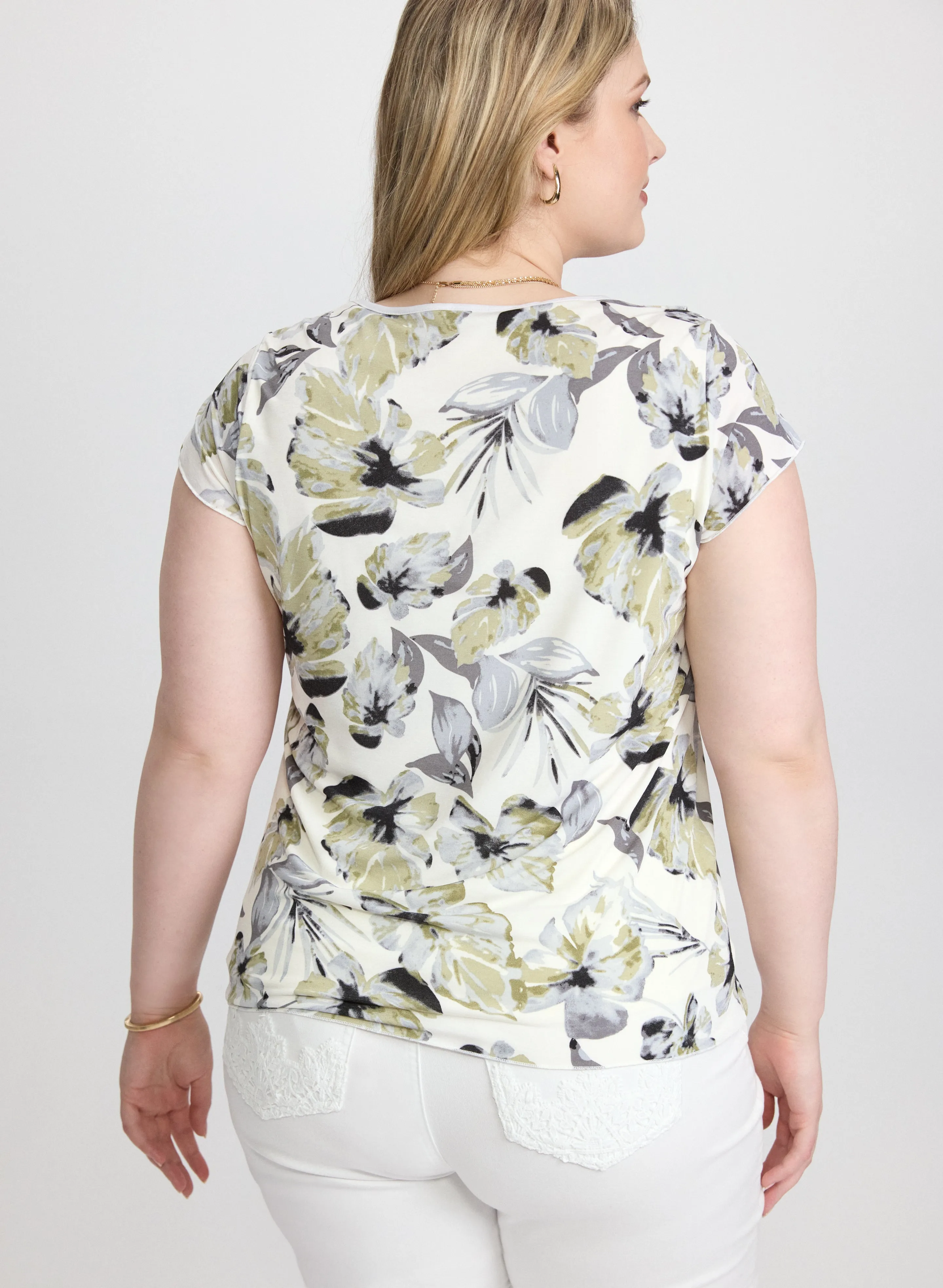 Floral Ruffle Front Top sold by Laura product image thumbnail 4
