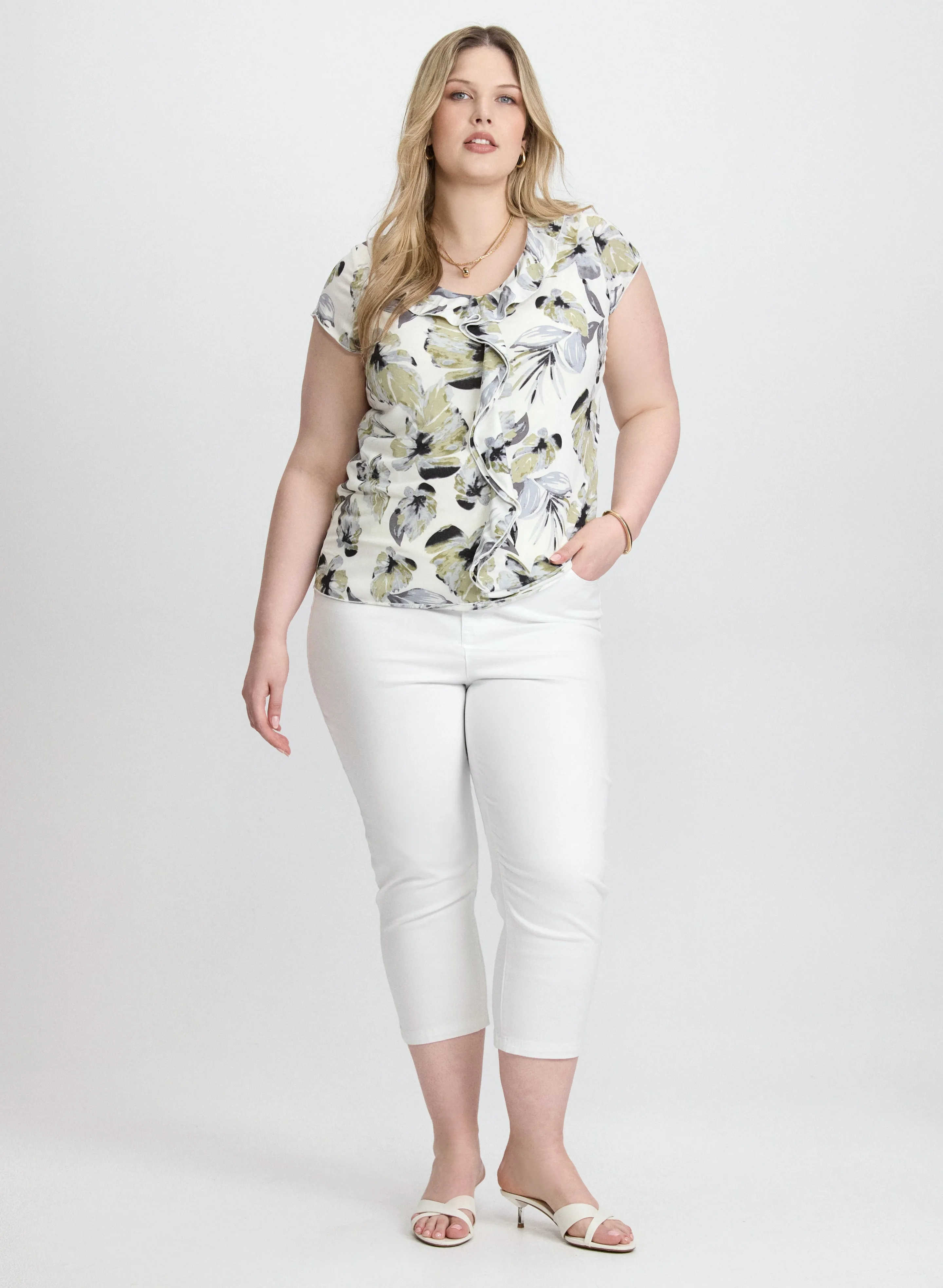 Floral Ruffle Front Top sold by Laura product image thumbnail 3