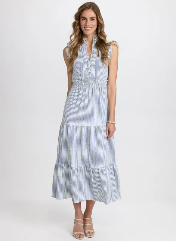 Striped Ruffle Detail Dress sold by Laura