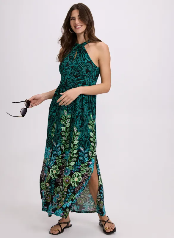 Leaf Print Maxi Dress sold by Laura
