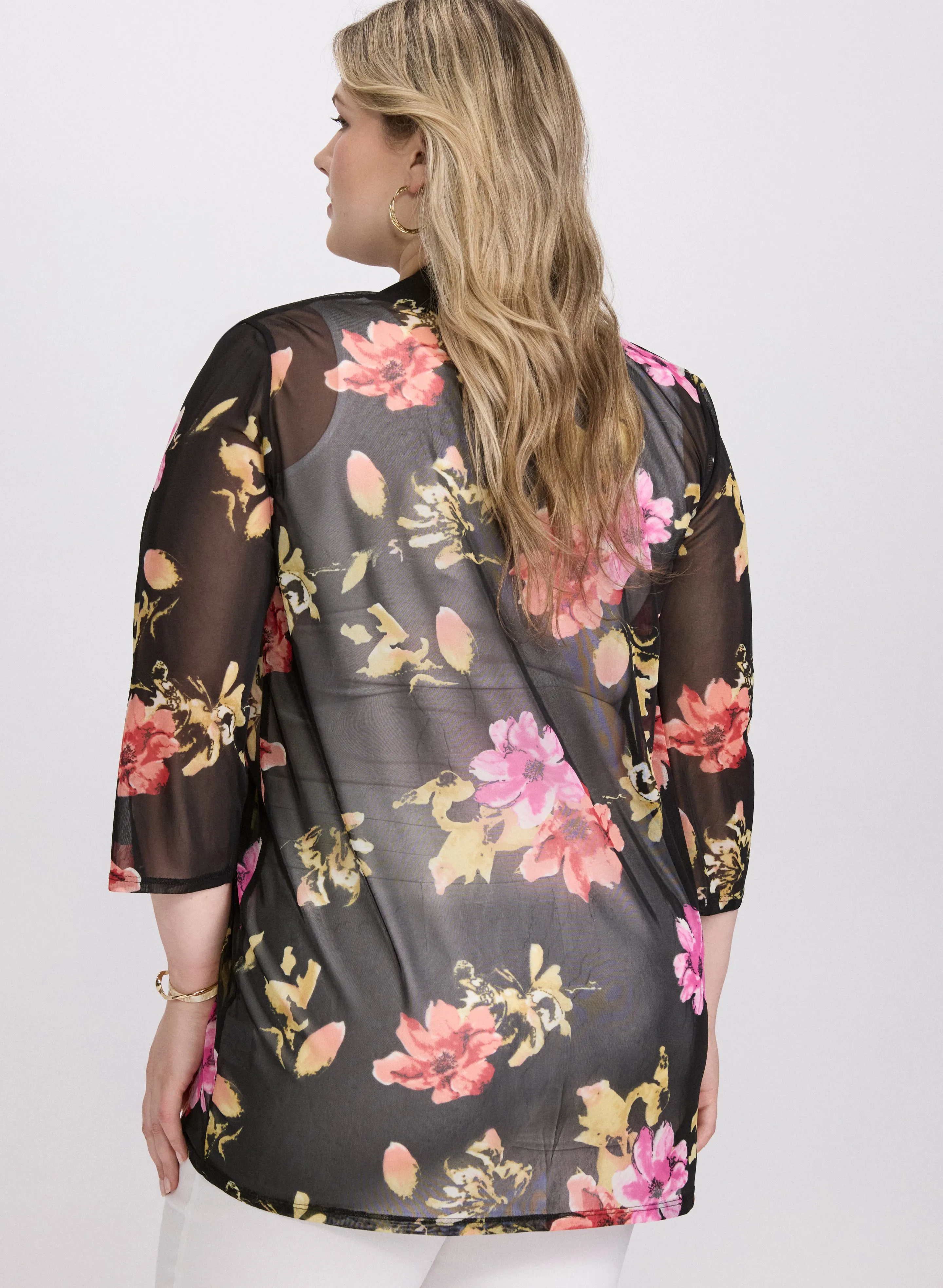 Sheer Floral Open Front Top sold by Laura product image thumbnail 3