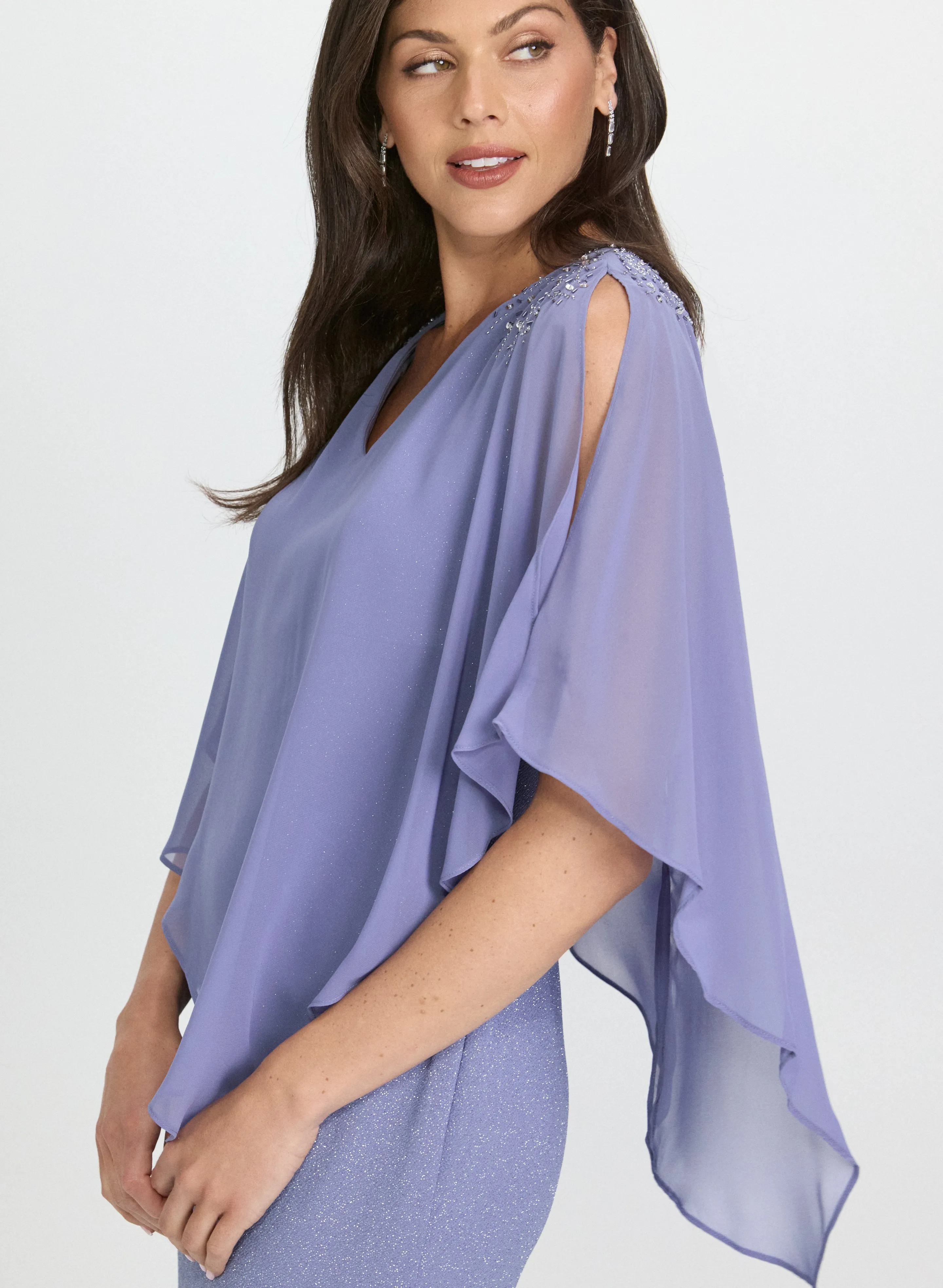 Embellished Capelet Overlay Dress sold by Laura product image thumbnail 4