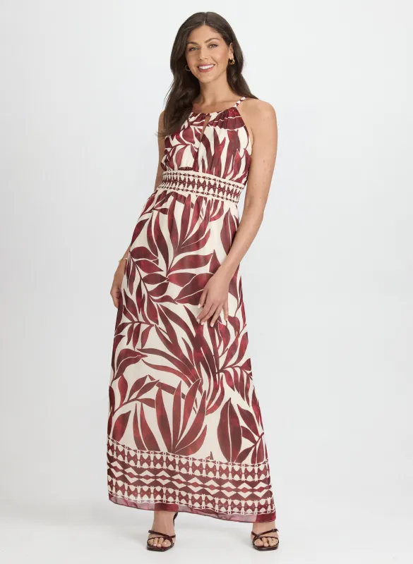 Leaf Print Maxi Dress sold by Laura
