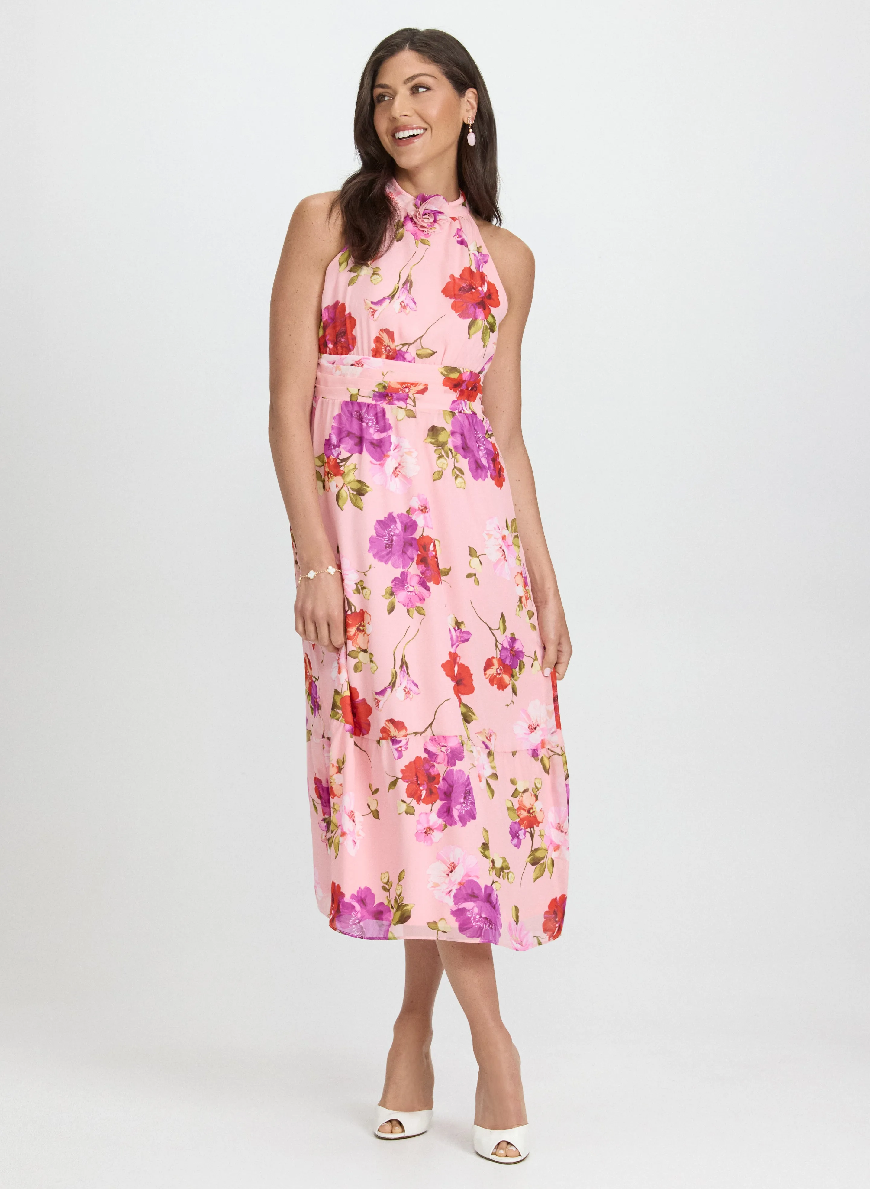 Floral Rosette Embellished Dress sold by Laura