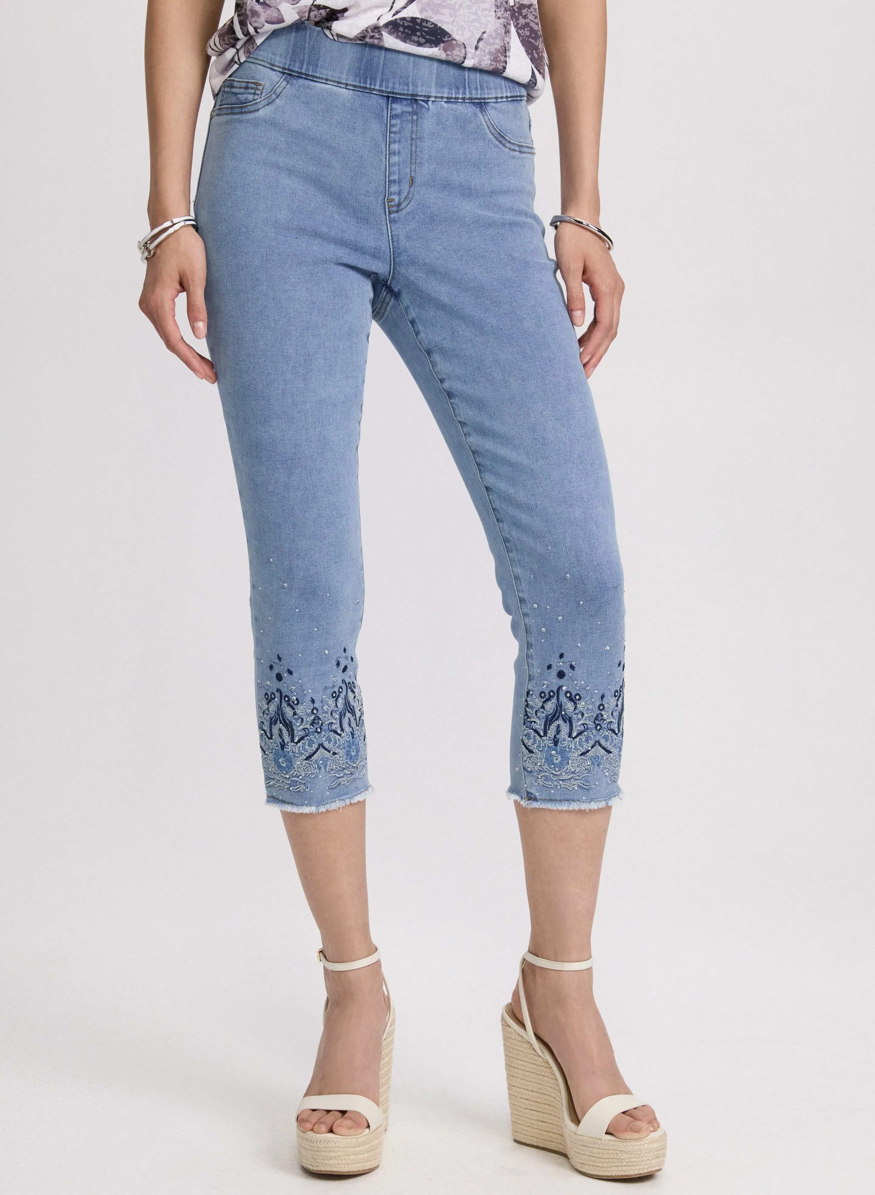 Embellished Denim Capris sold by Laura