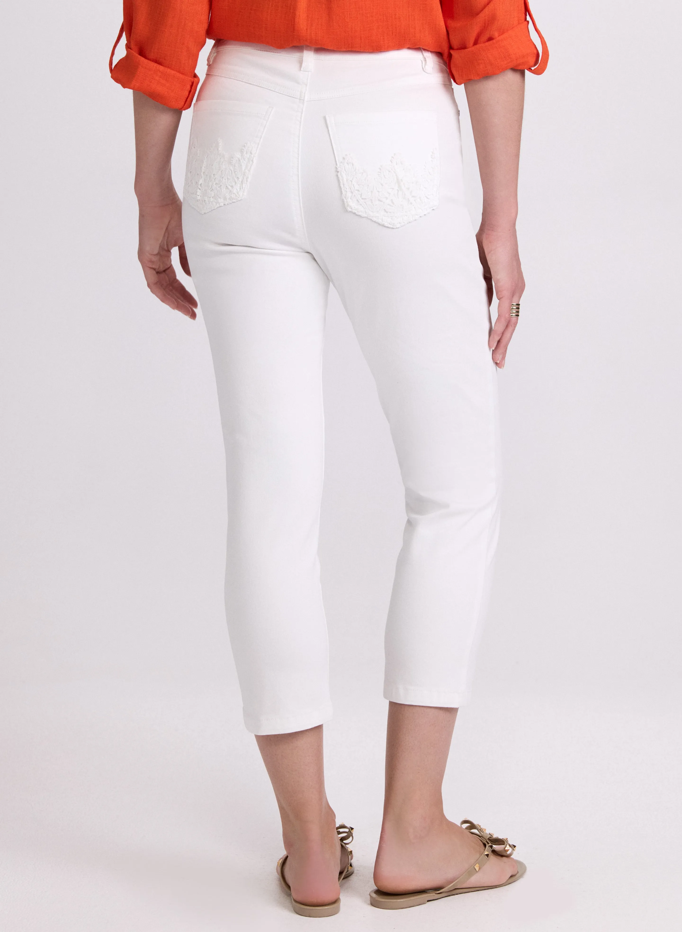 Crochet Trim Denim Capris sold by Laura product image thumbnail 3