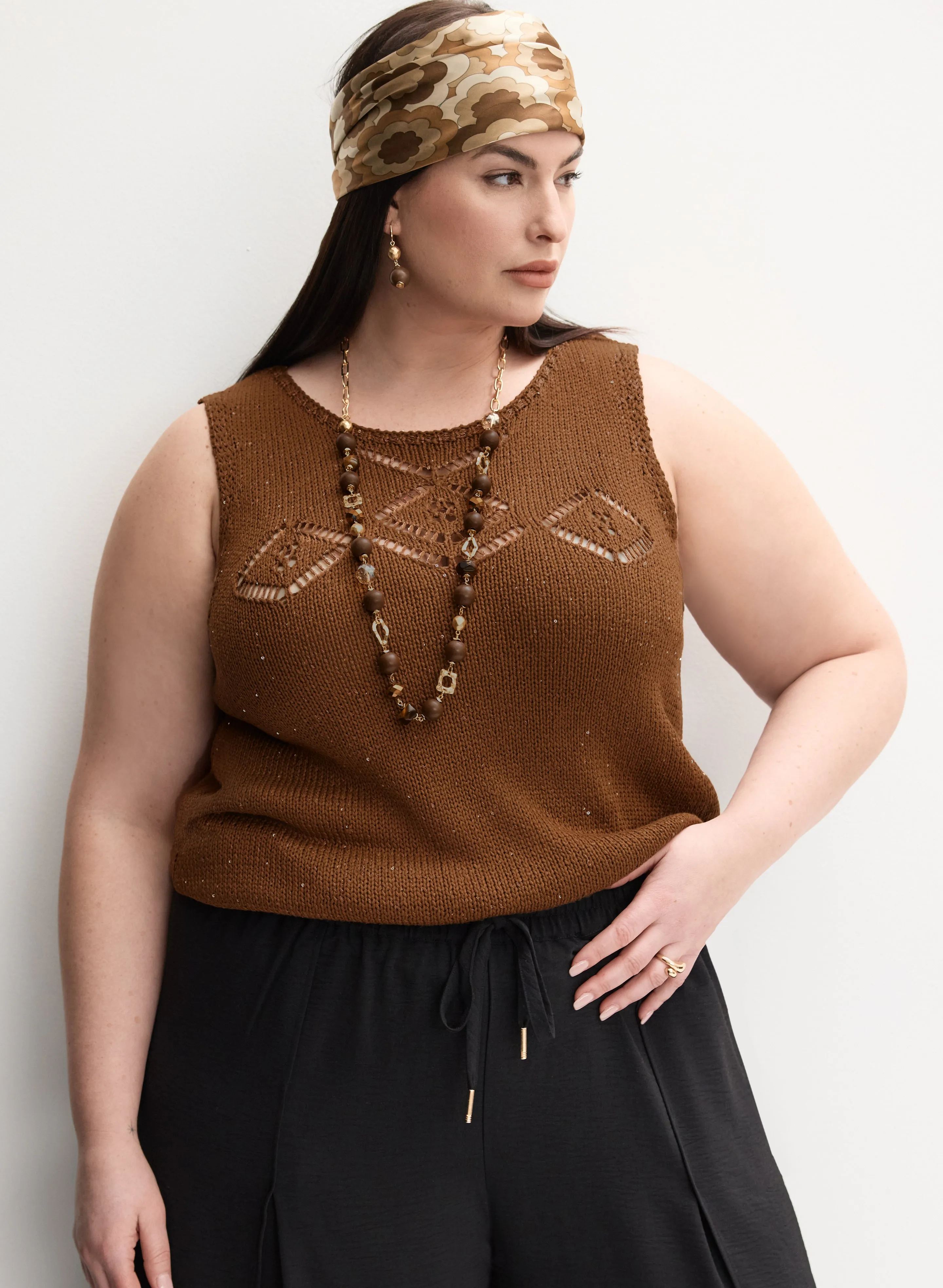 Melanie Lyne - Sleeveless Sequin Embellished Sweater sold by Laura