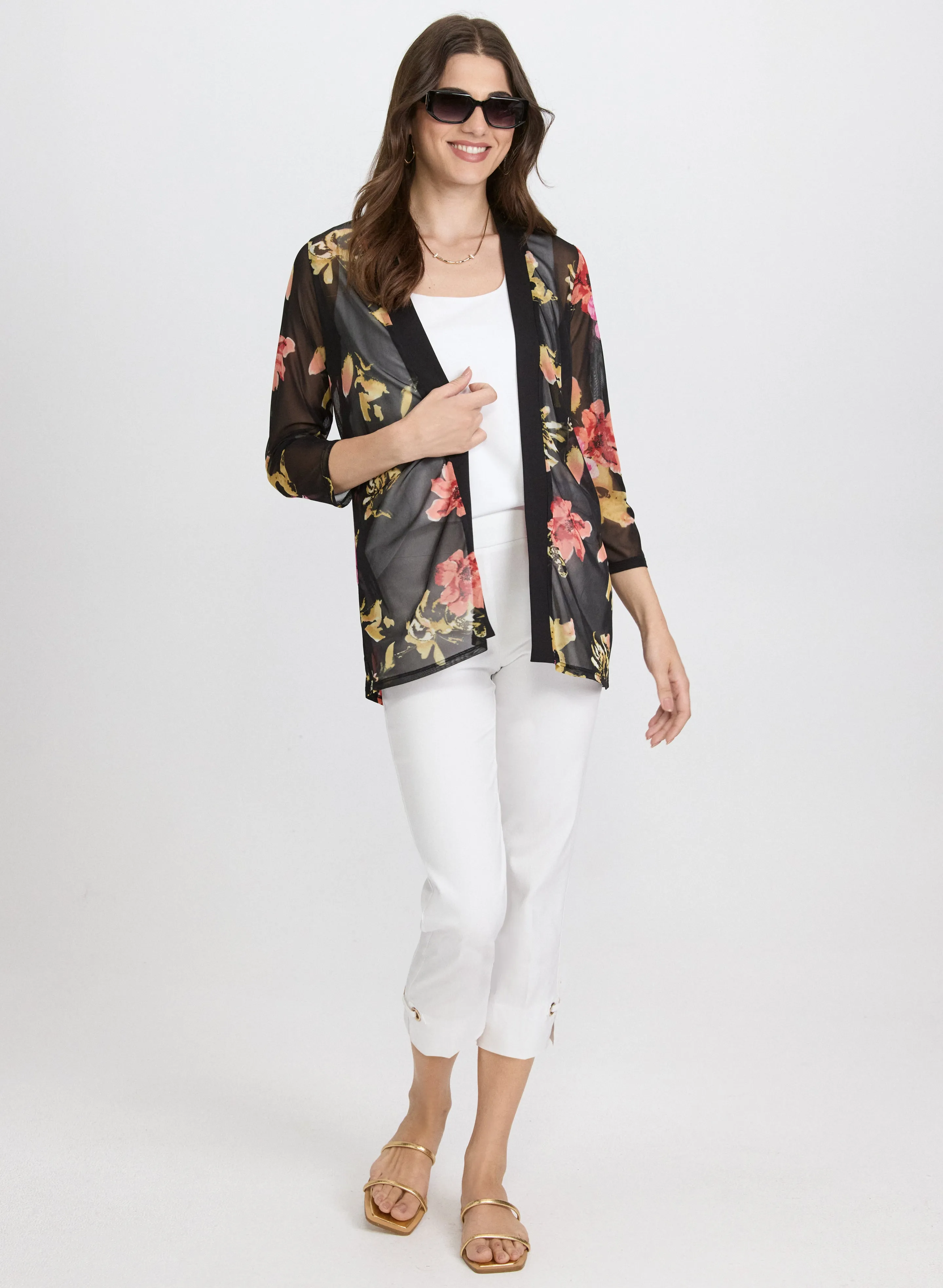 Sheer Floral Open Front Top sold by Laura product image thumbnail 3