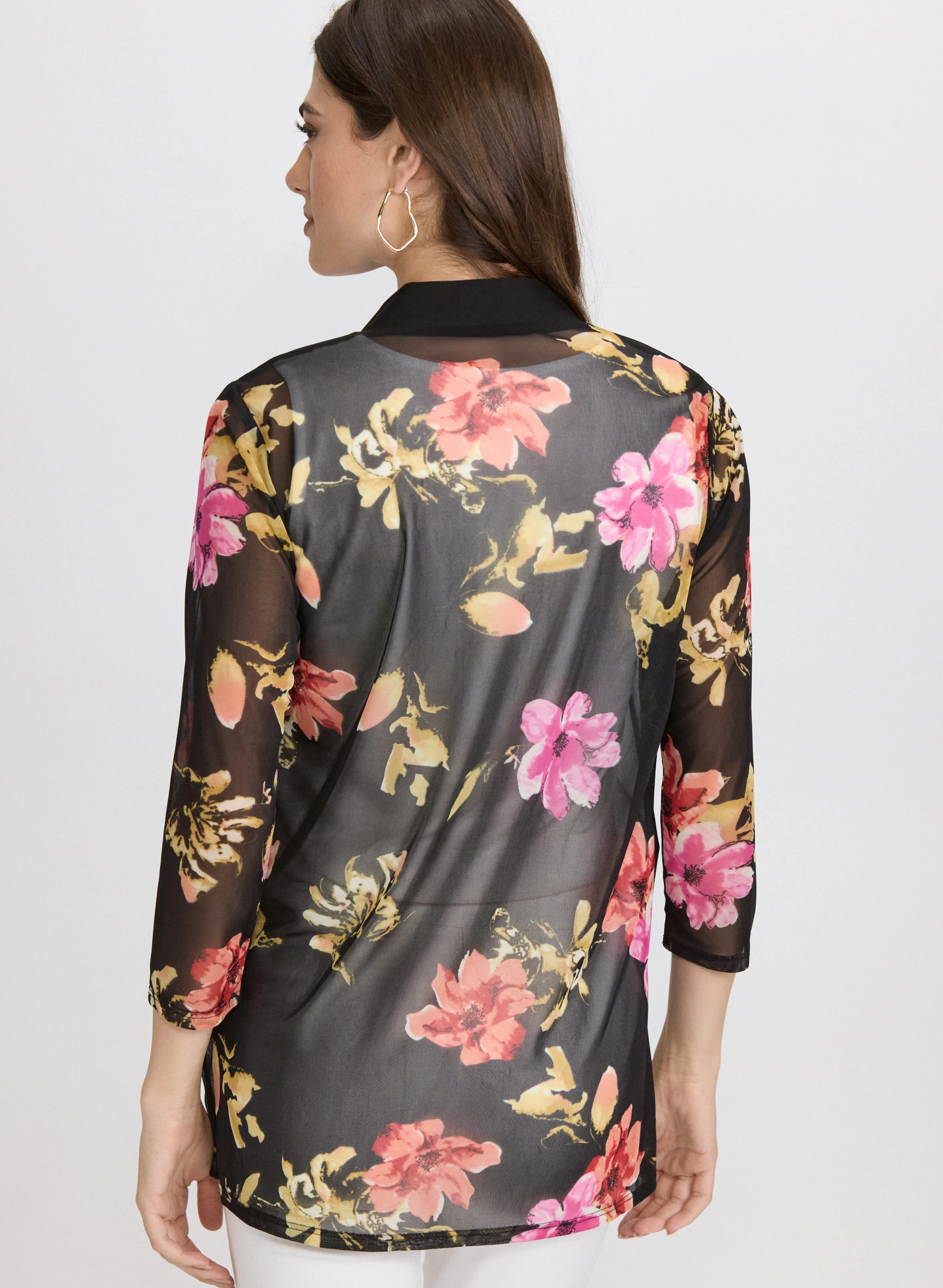 Sheer Floral Open Front Top sold by Laura product image thumbnail 4