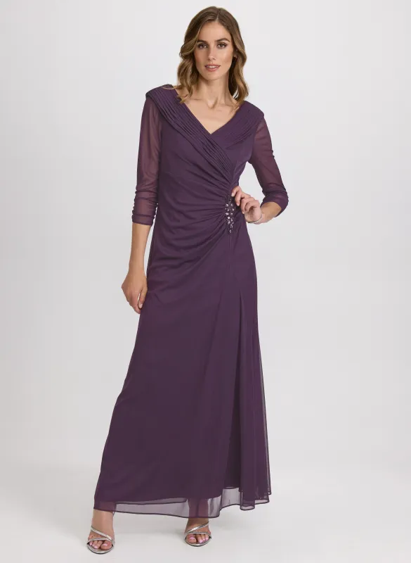 Mesh Wrap-Style Dress sold by Laura