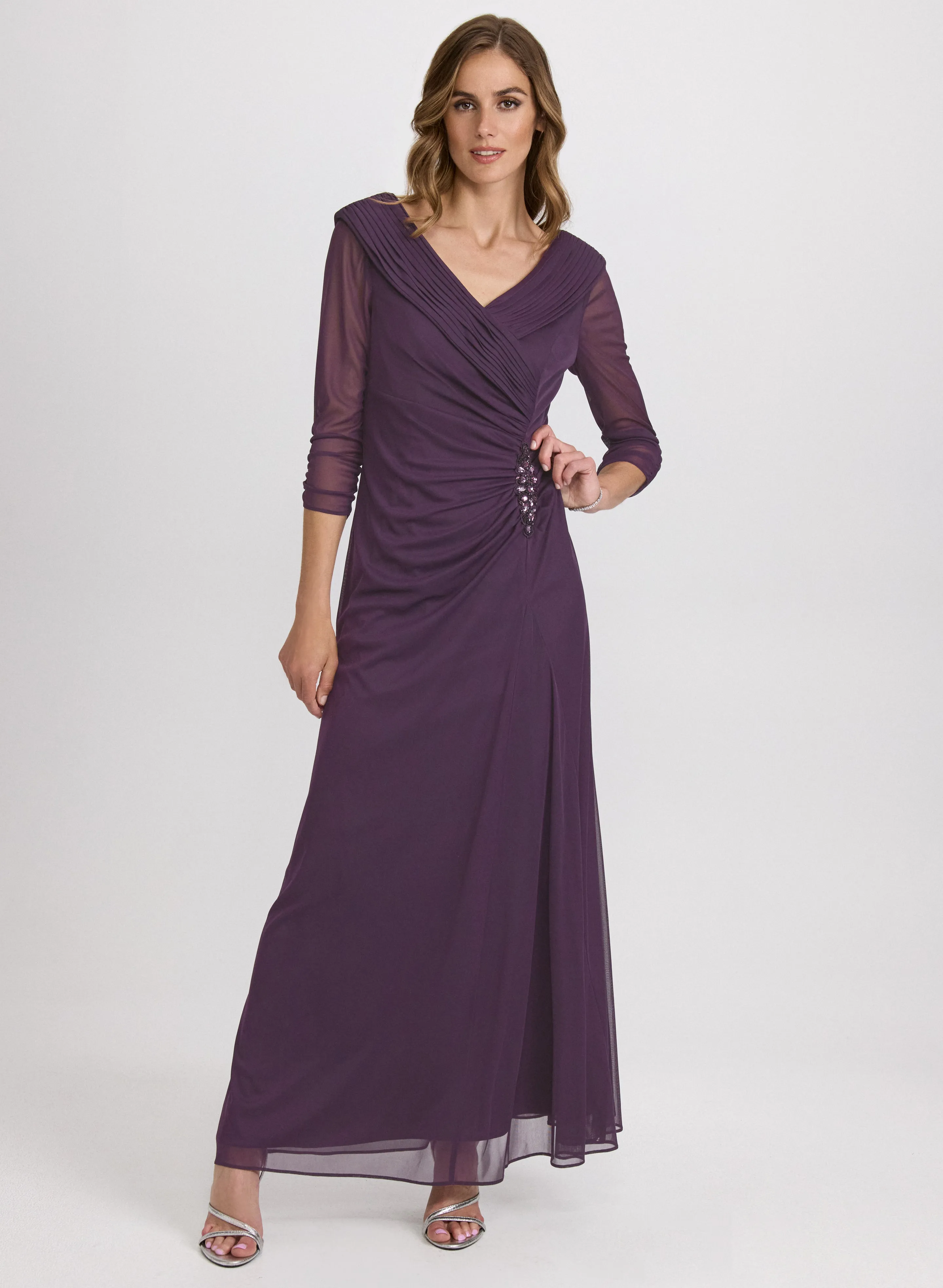 Mesh Wrap-Style Dress sold by Laura