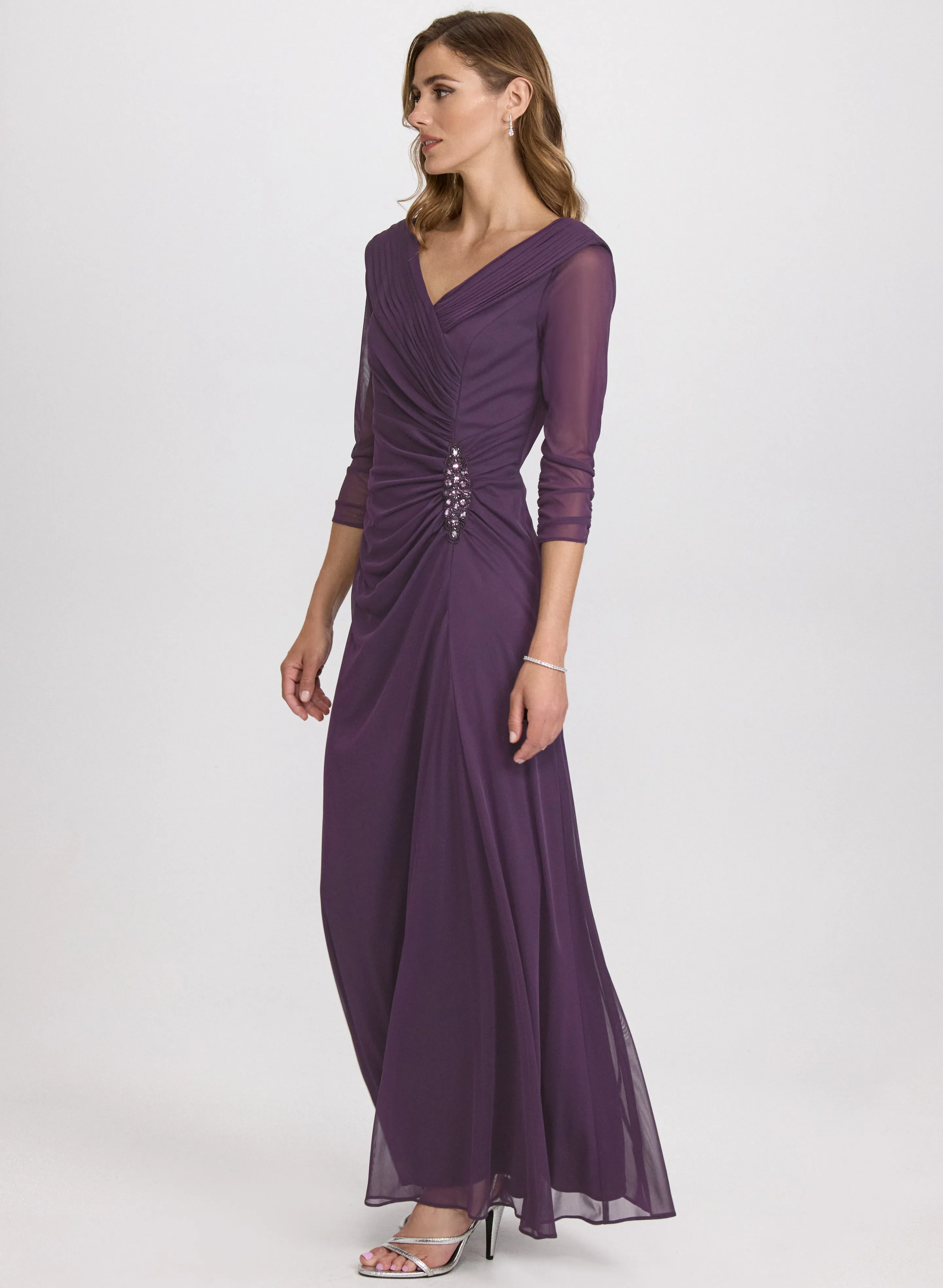 Mesh Wrap-Style Dress sold by Laura product image thumbnail 2