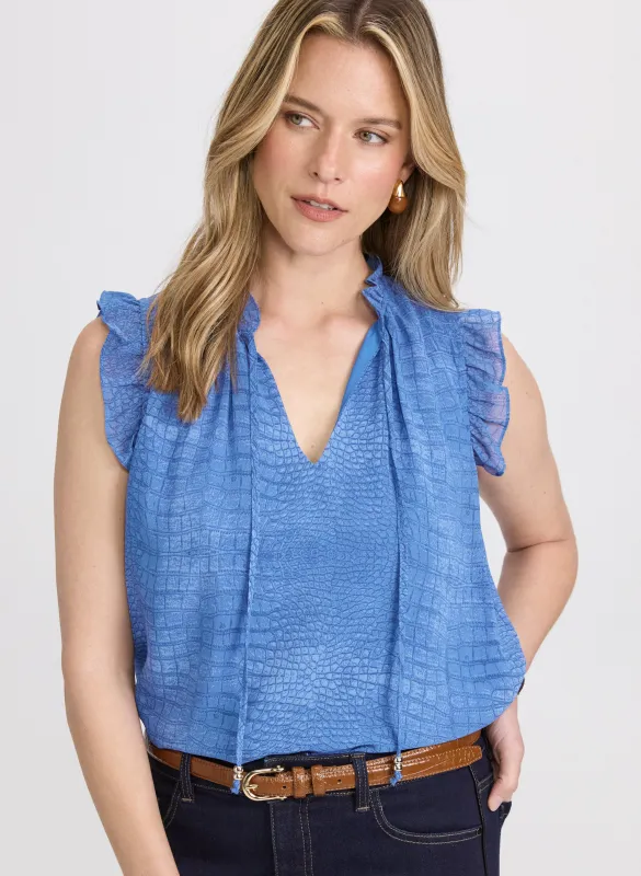 Snake Print Chiffon Blouse sold by Laura