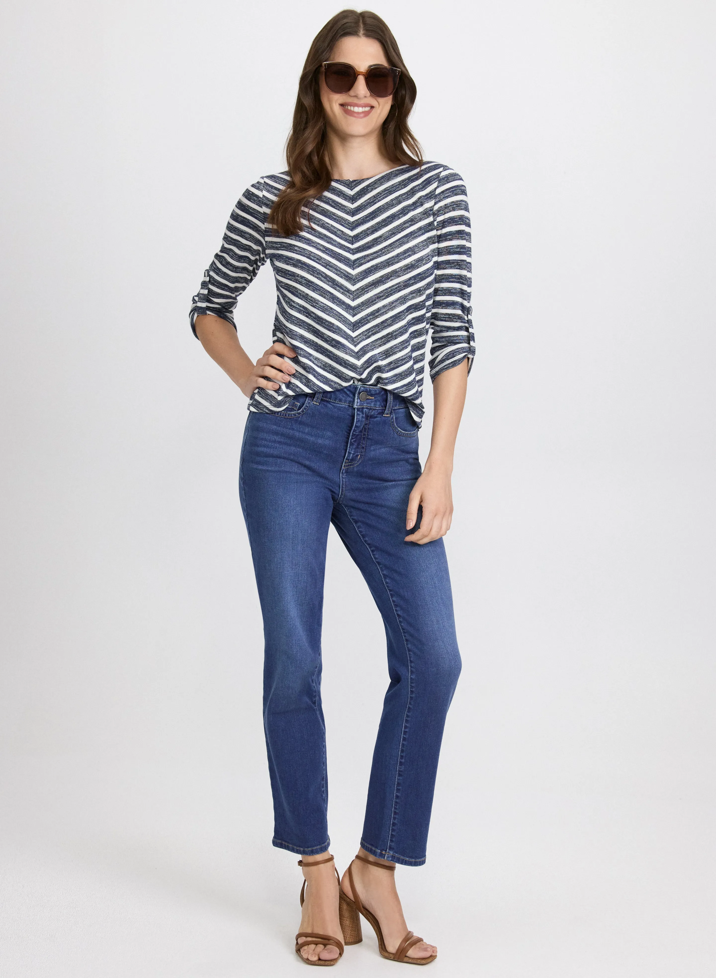 Stripe 3/4 Sleeve Top sold by Laura product image thumbnail 4