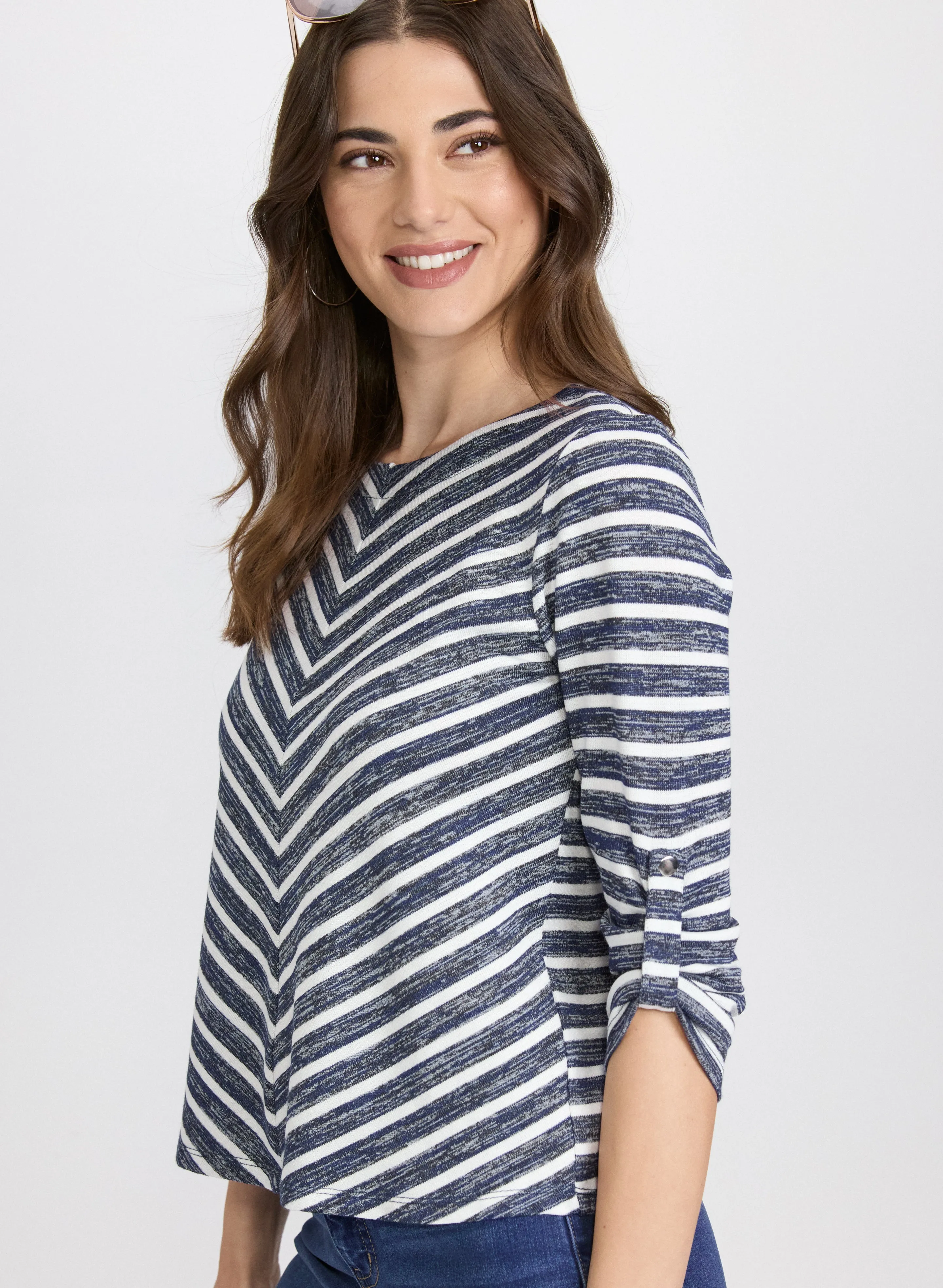 Stripe 3/4 Sleeve Top sold by Laura product image thumbnail 2