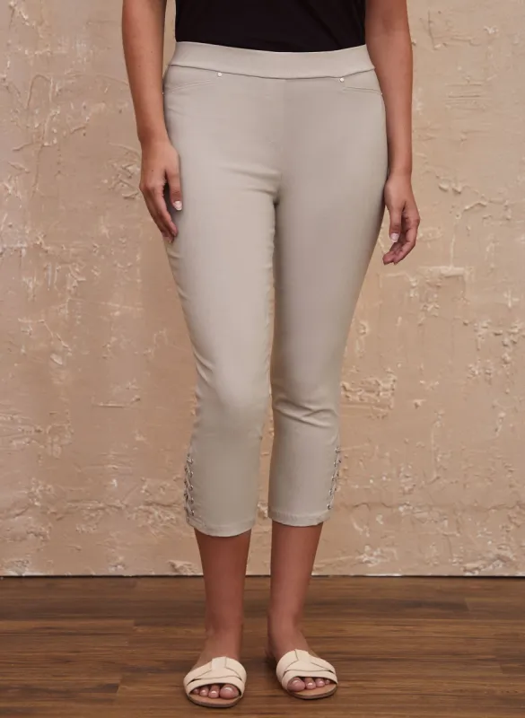 Lace-Up Hem Pull-On Capris sold by Laura