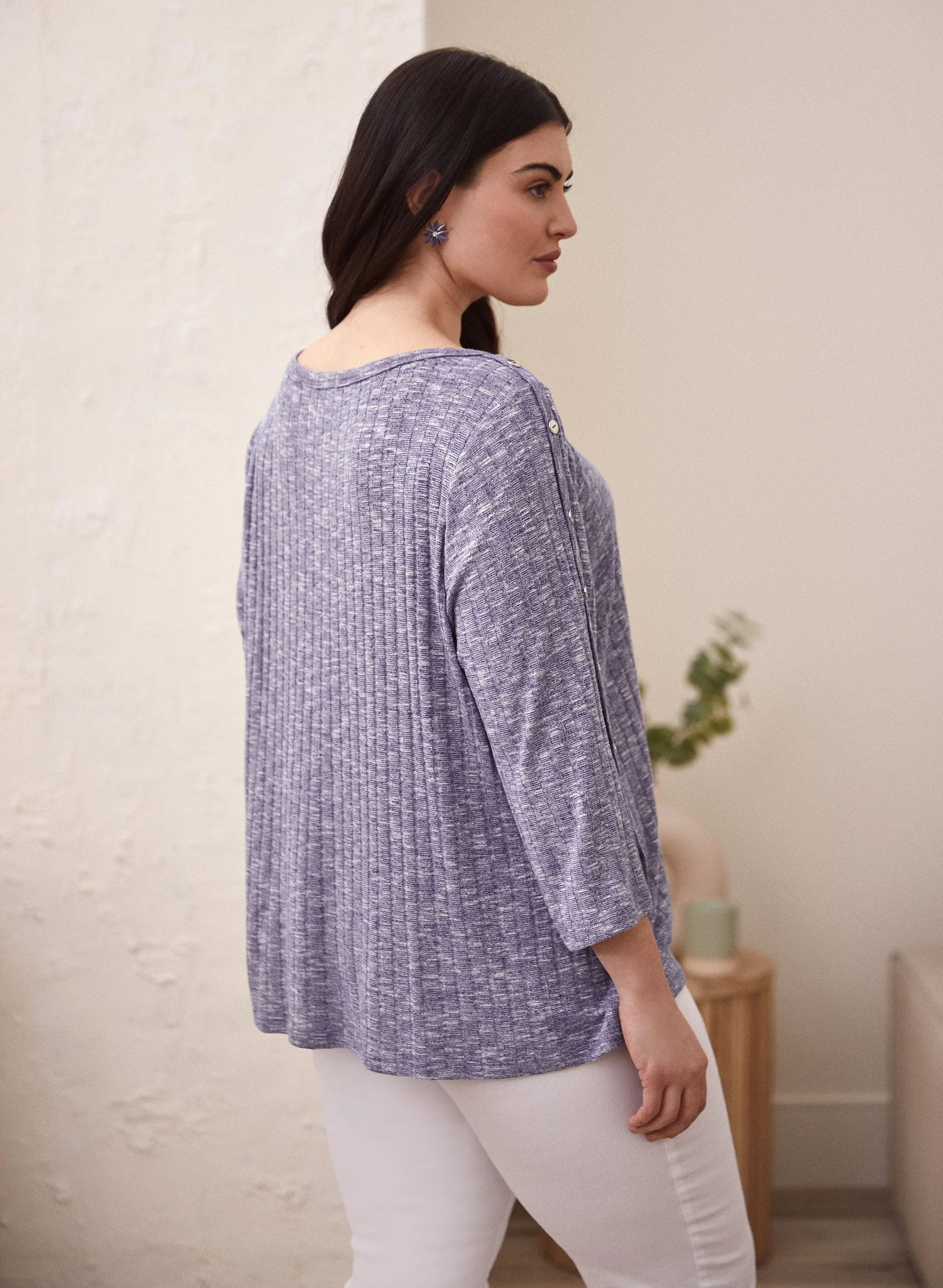 Button Detail Rib Knit Top sold by Laura product image thumbnail 2