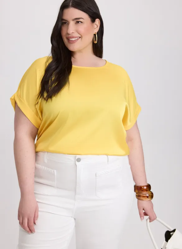 Satin Drop Shoulder Top sold by Laura