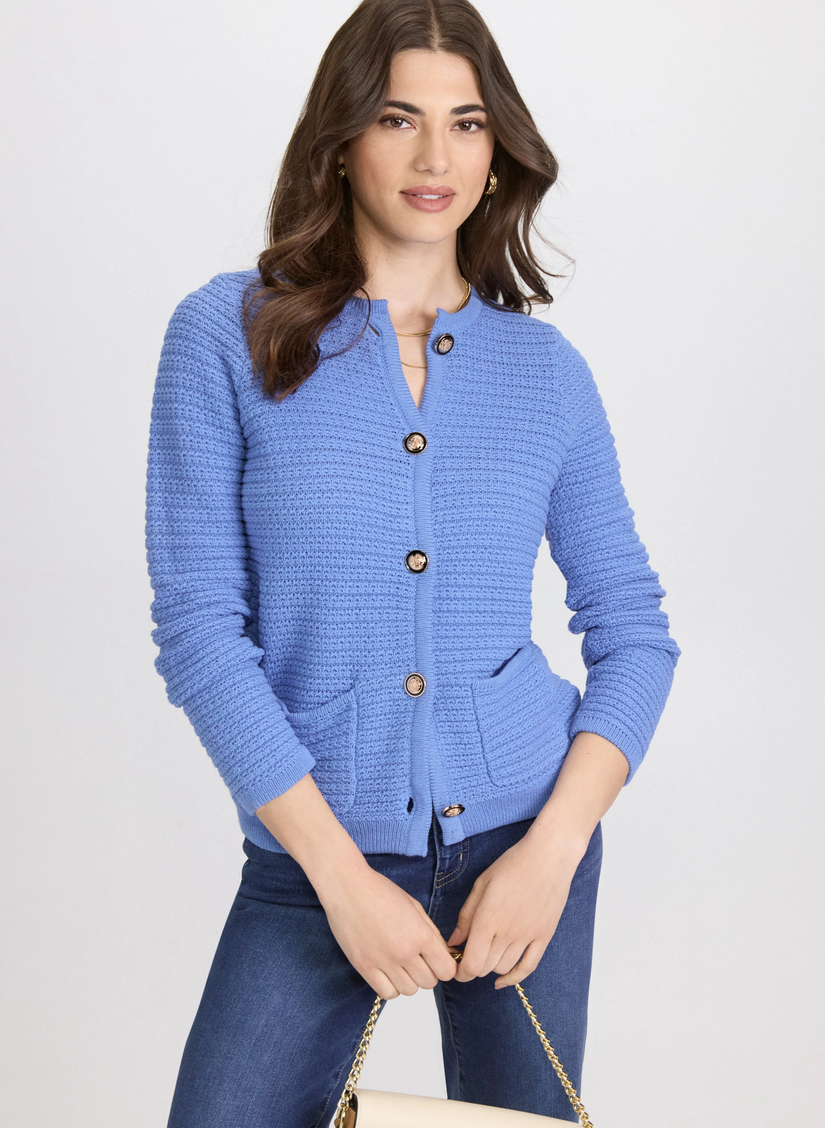 Textured Knit Cardigan sold by Laura