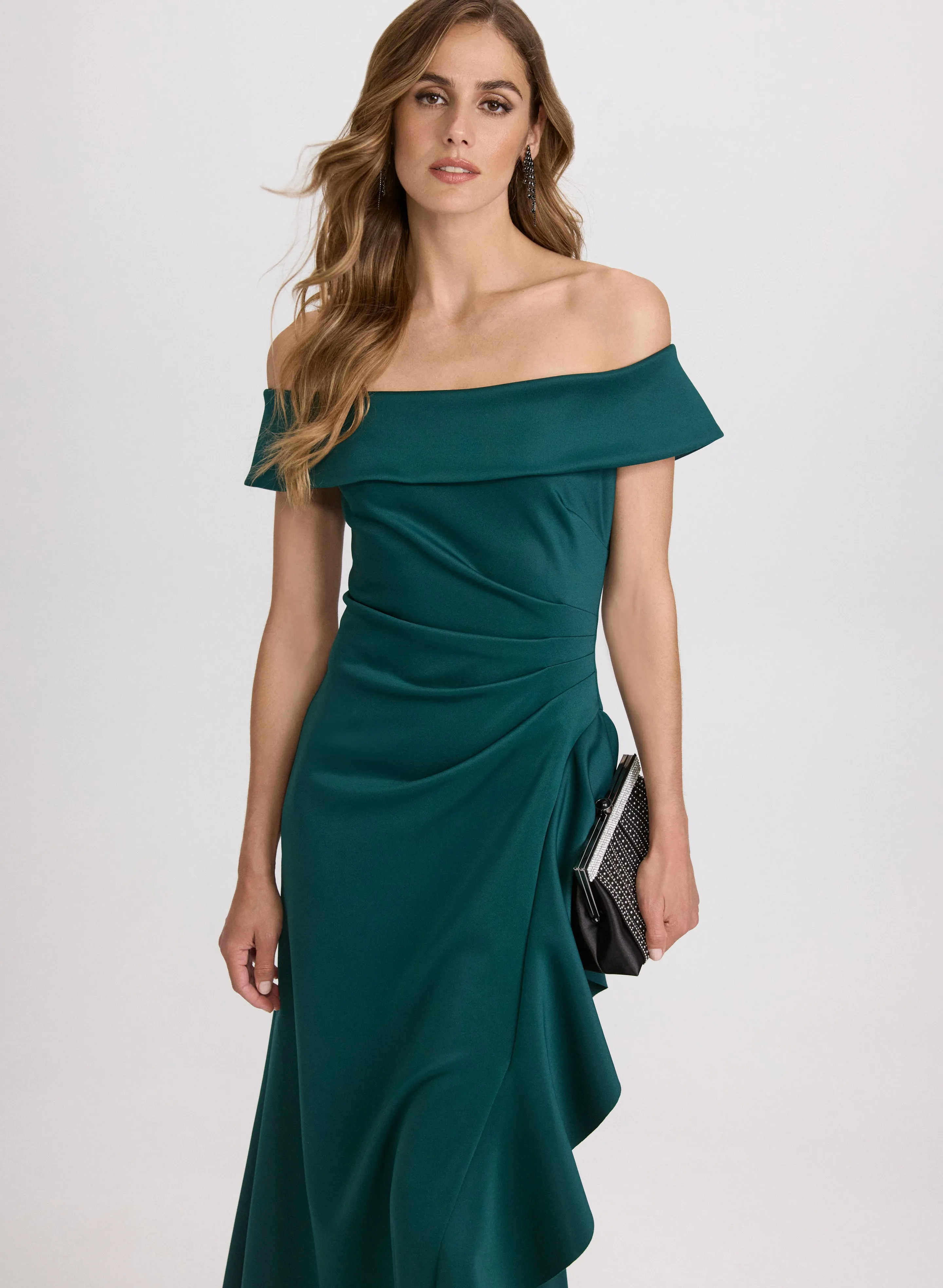 Off-Shoulder Waterfall Ruffle Dress sold by Laura product image thumbnail 4