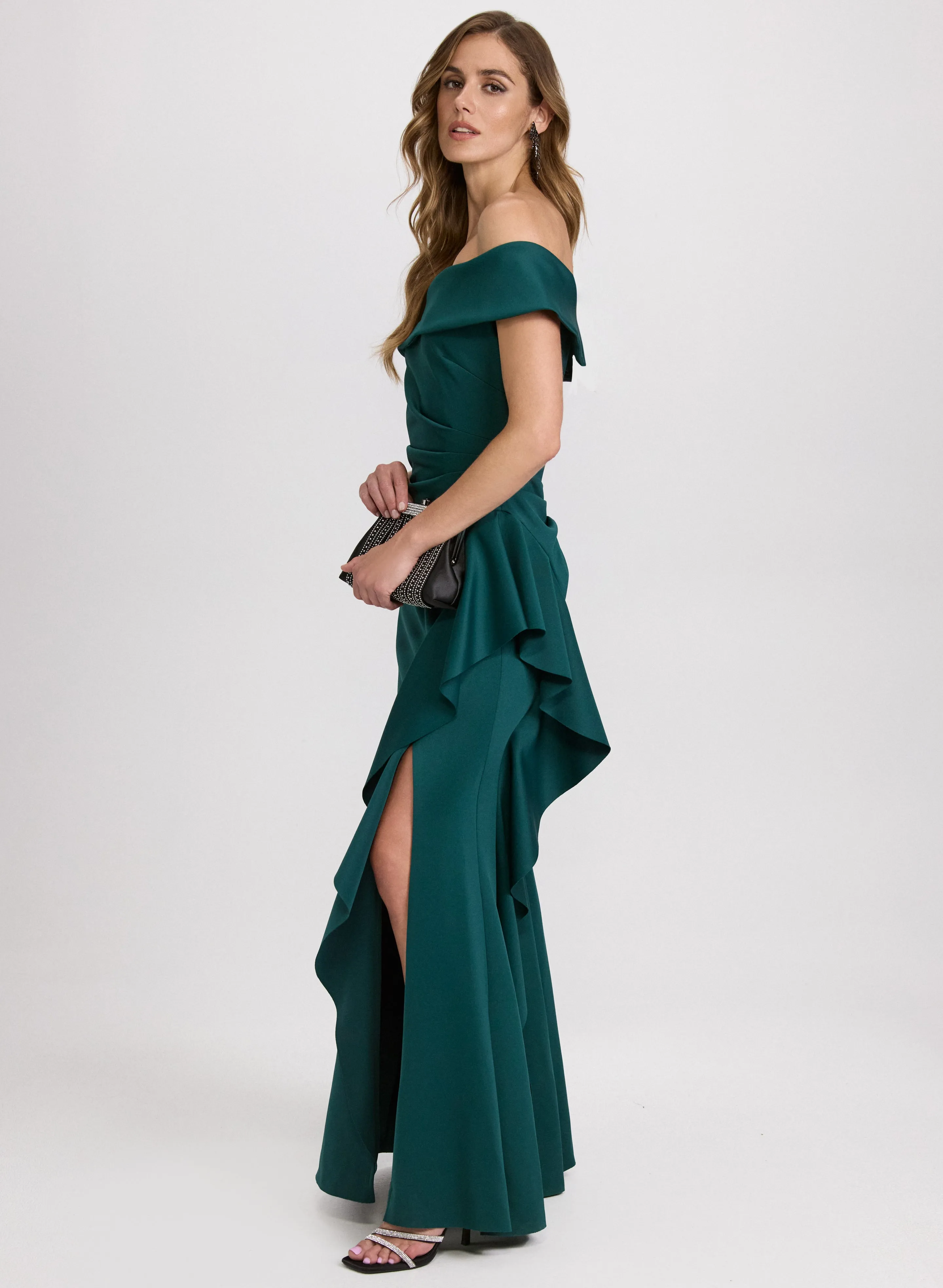 Off-Shoulder Waterfall Ruffle Dress sold by Laura product image thumbnail 2